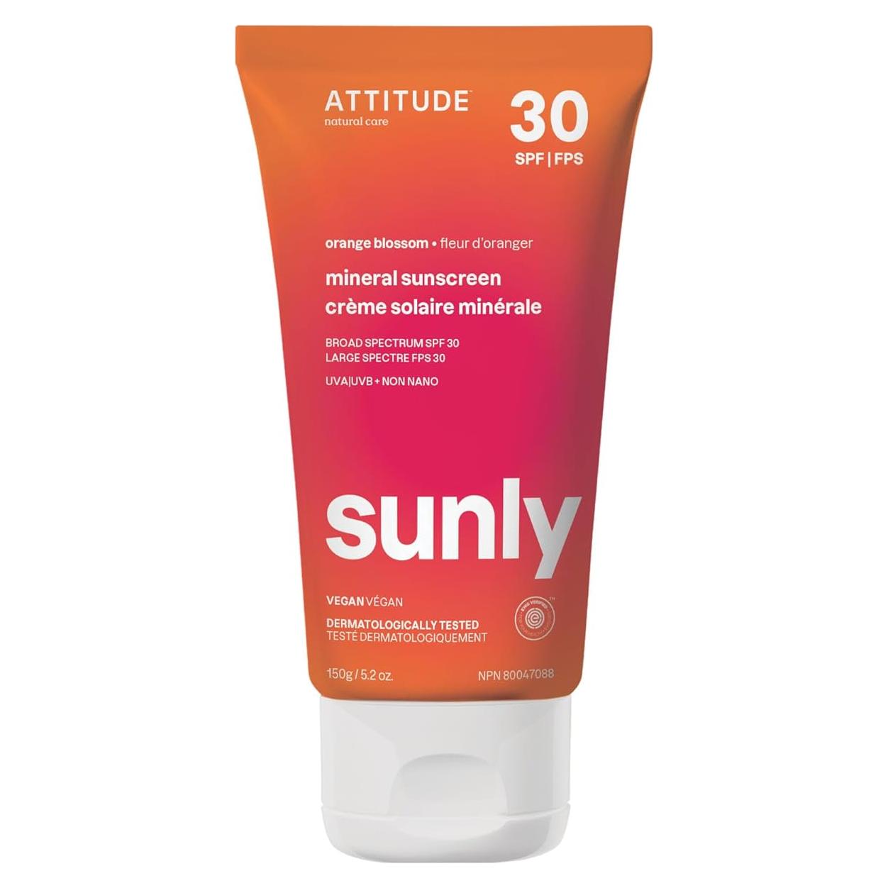 Crema Solar Mineral ATTITUDE SPF 30 Óxido de Zinc 147g