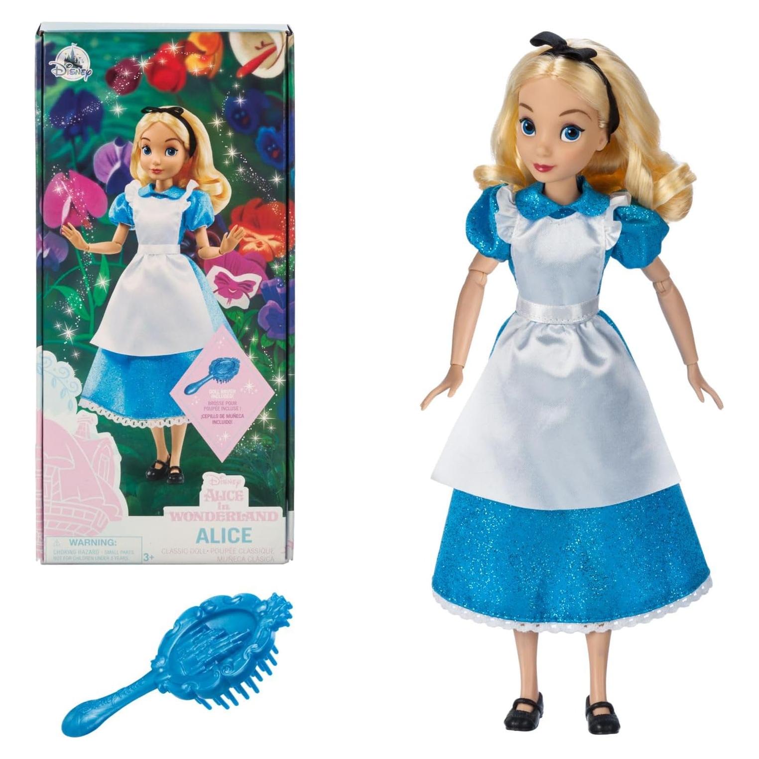 Muñeca Clásica Disney Alicia 28 cm Posable con Cepillo