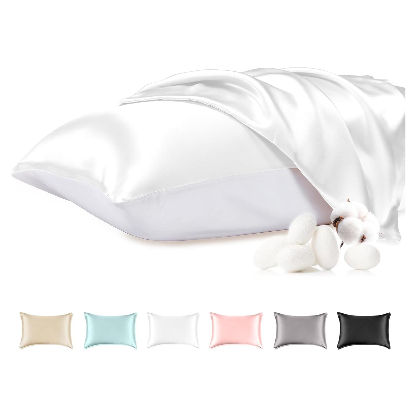 Funda de Almohada de Seda de Morera THXSILK King Blanca
