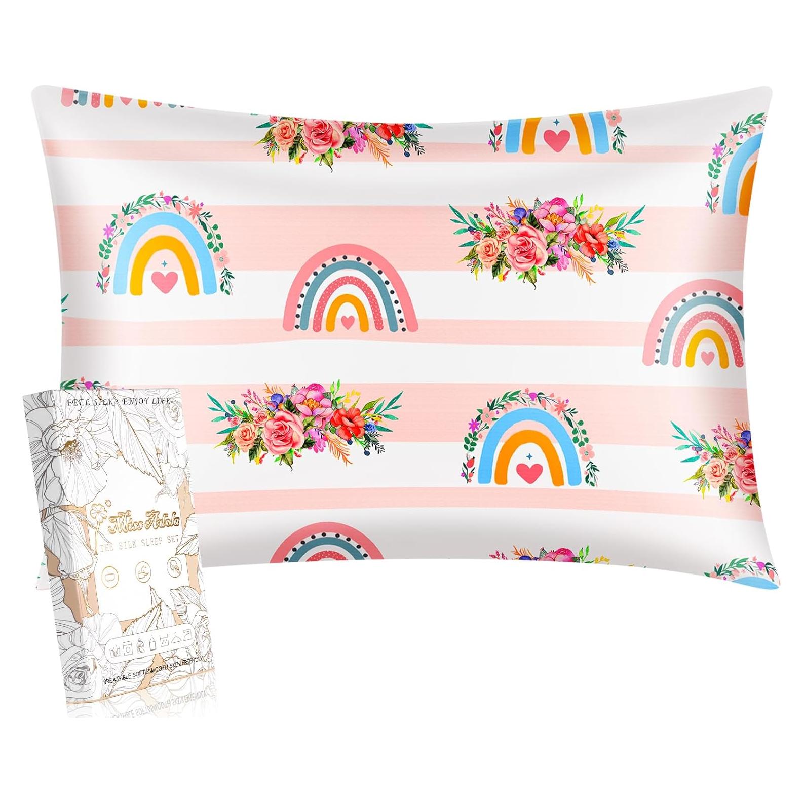 Funda de Almohada de Seda Miss Adola 50.8x76.2cm Arcoíris