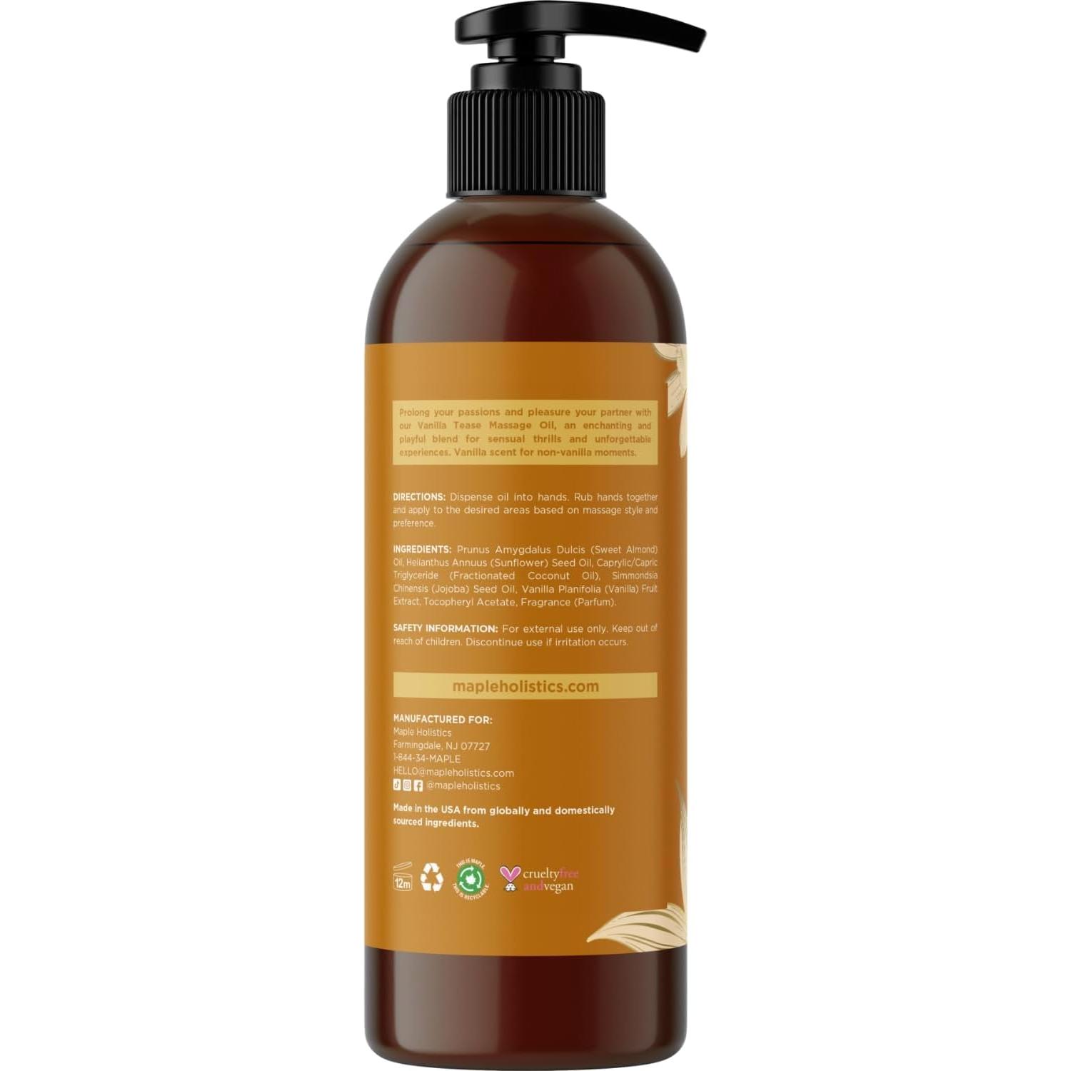 Aceite de Masaje Sensual Maple Holistics 236.6 ml Vainilla