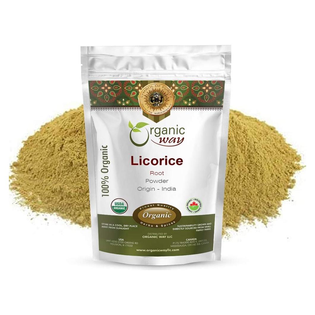 Polvo de raíz de regaliz orgánico Organic Way 227 g - Certificado Kosher