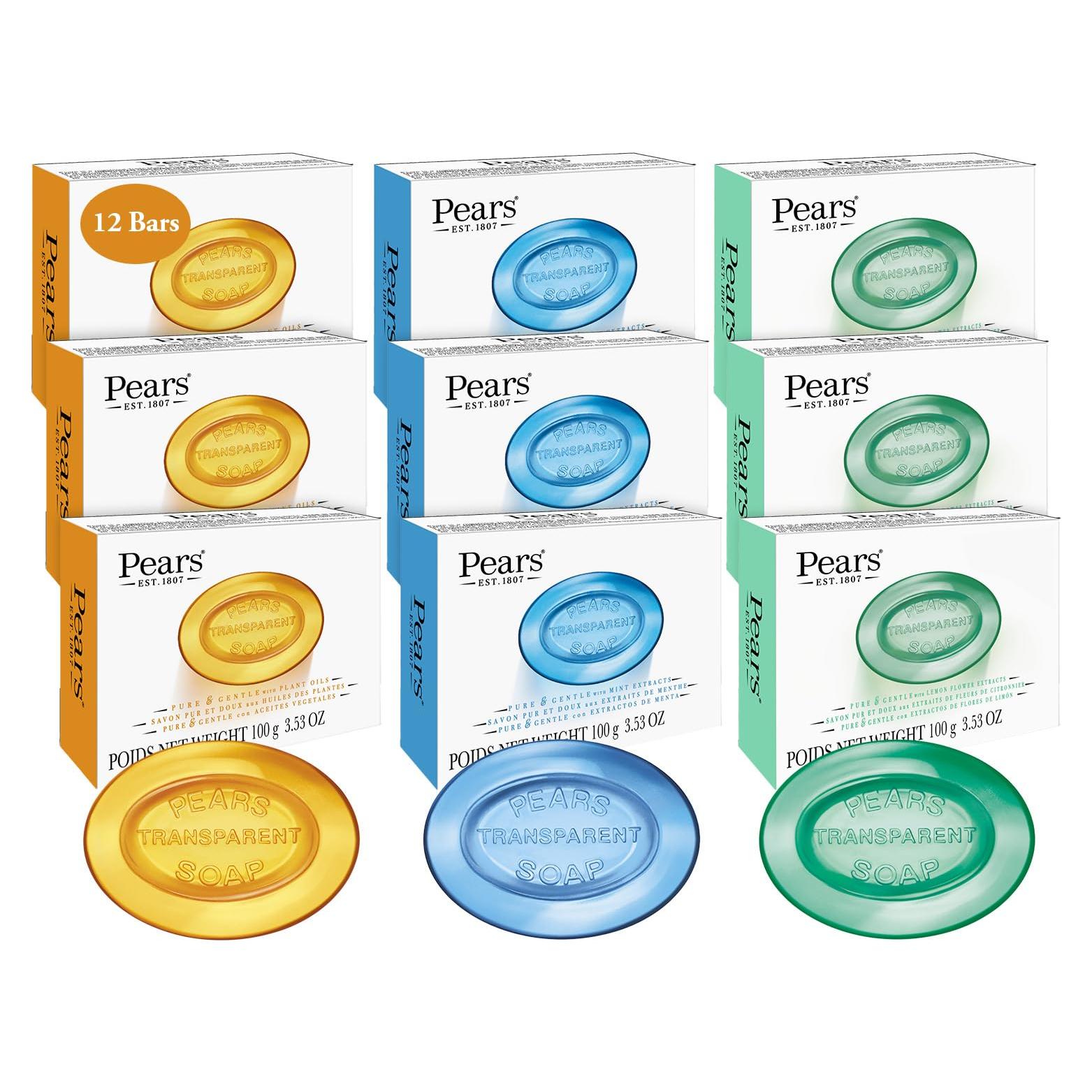 Jabón de Glicerina Pears 12-Pack 100g Barras Hidratantes