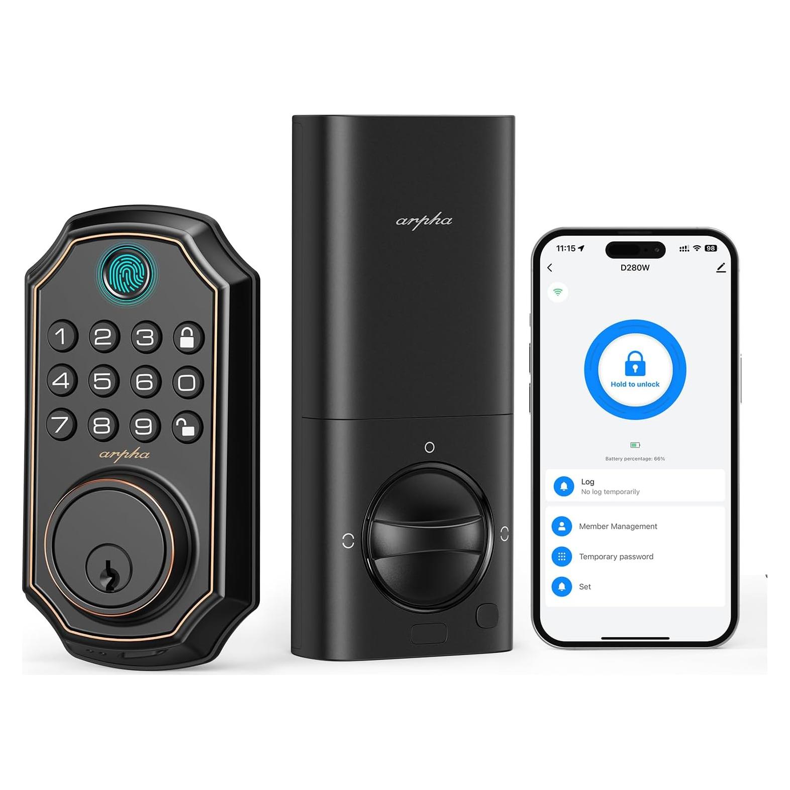 Cerradura Inteligente ARPHA A280 - WiFi, Huella Dactilar, Control APP