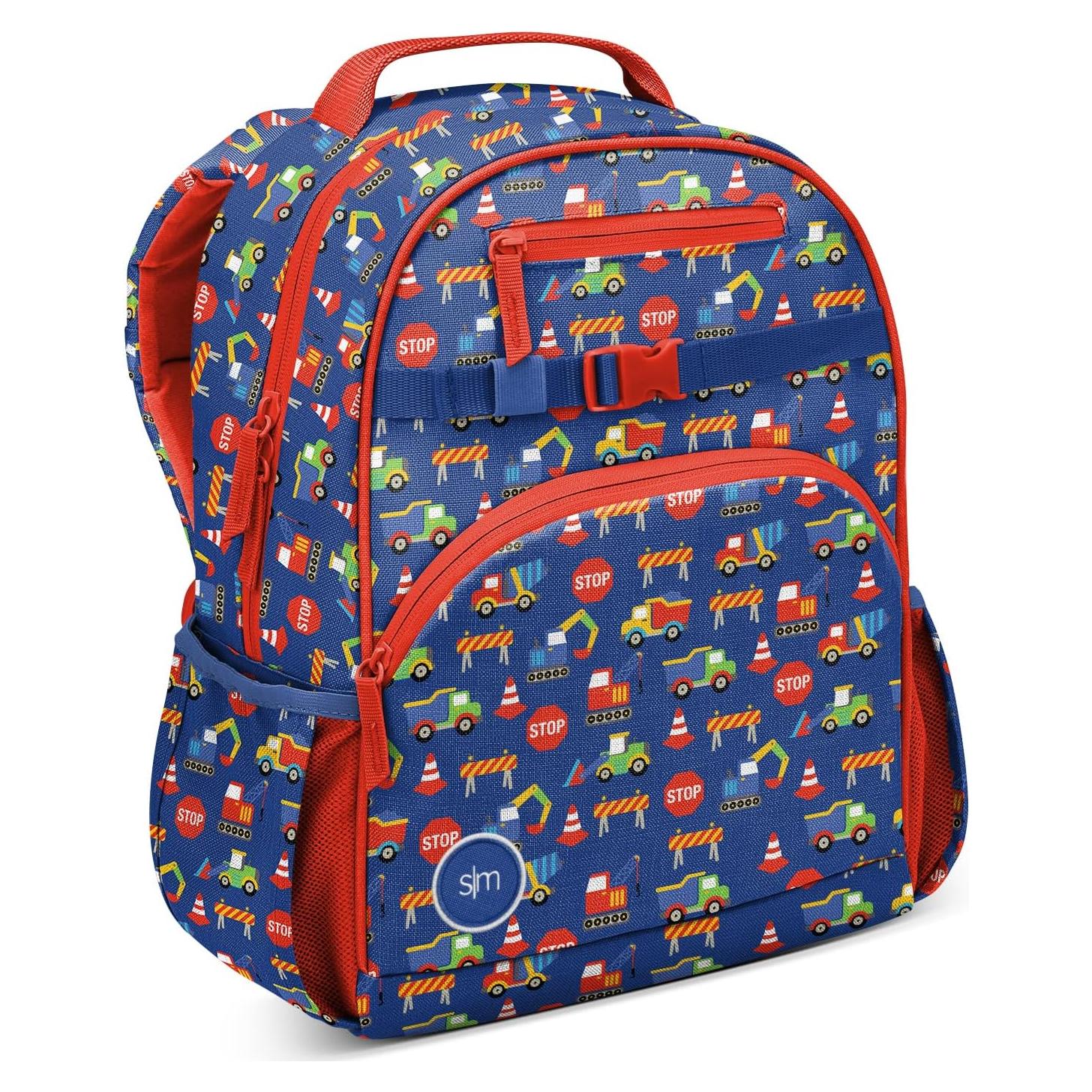 Mochila Mediana Simple Modern Fletcher para Niños - En Construcción