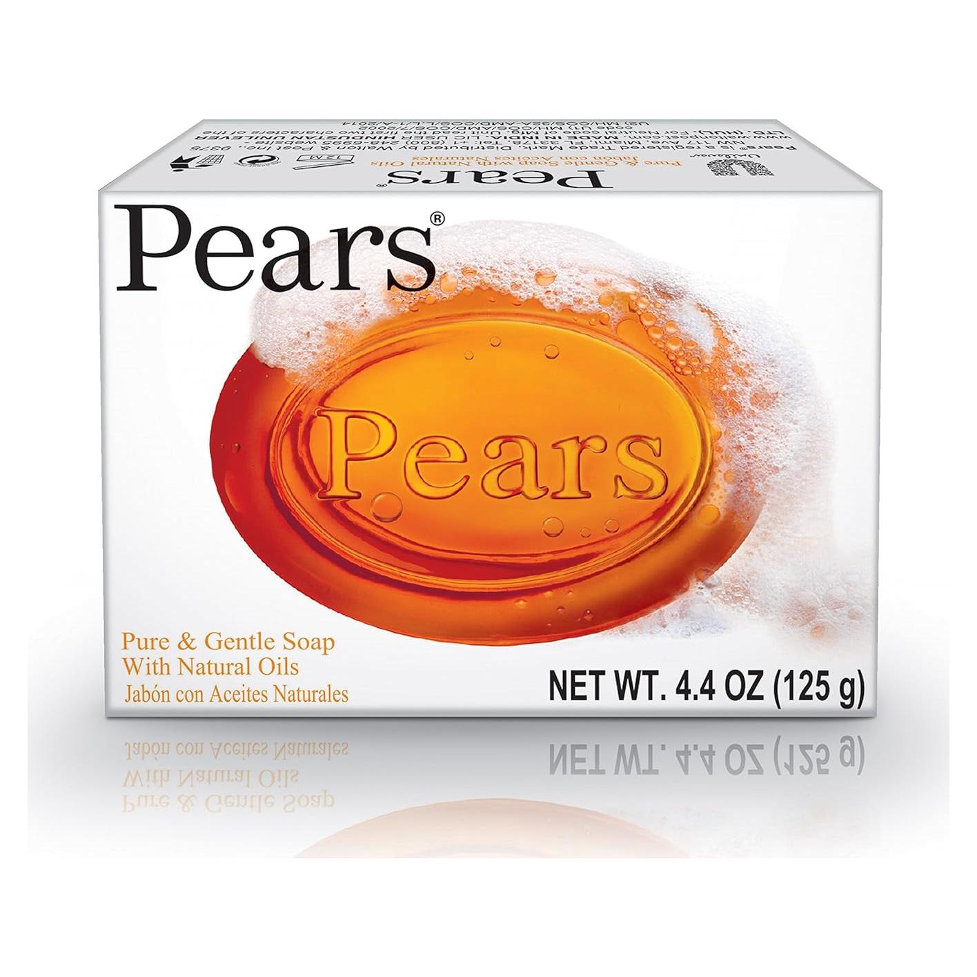 Jabón en barra Pears Pure & Gentle 125 g con aceites naturales