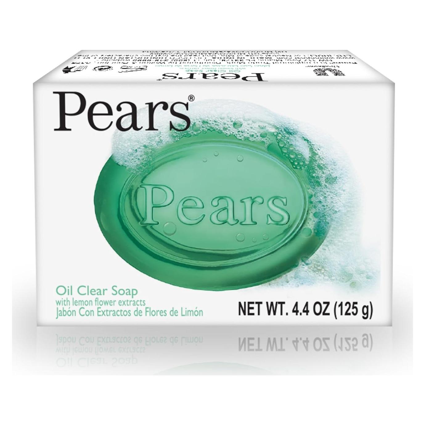 Jabón Pears Oil Clear 125 g con Extractos de Flor de Limón - 2 Paquetes