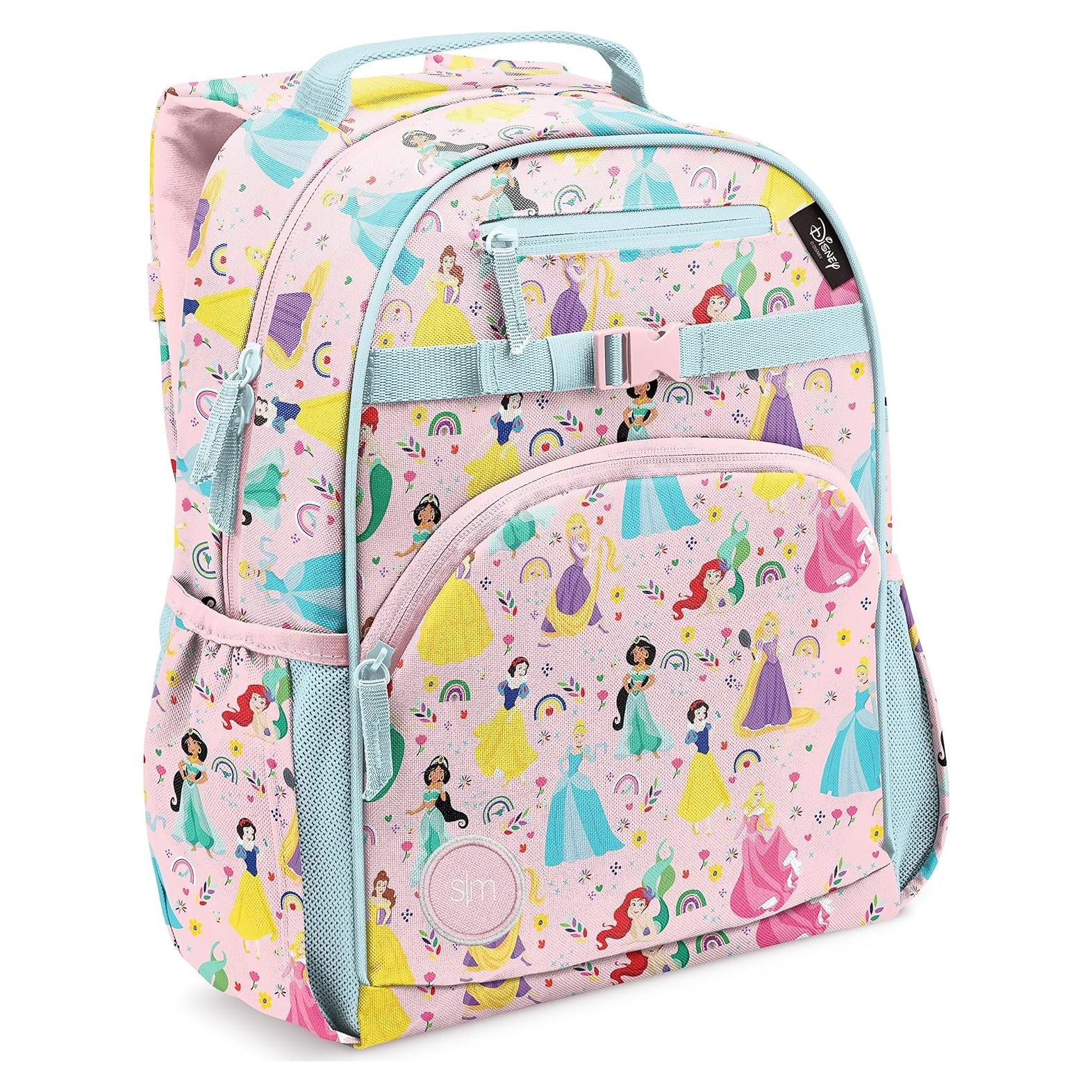Mochila Grande Simple Modern Disney Arcoíris Princesas 18L