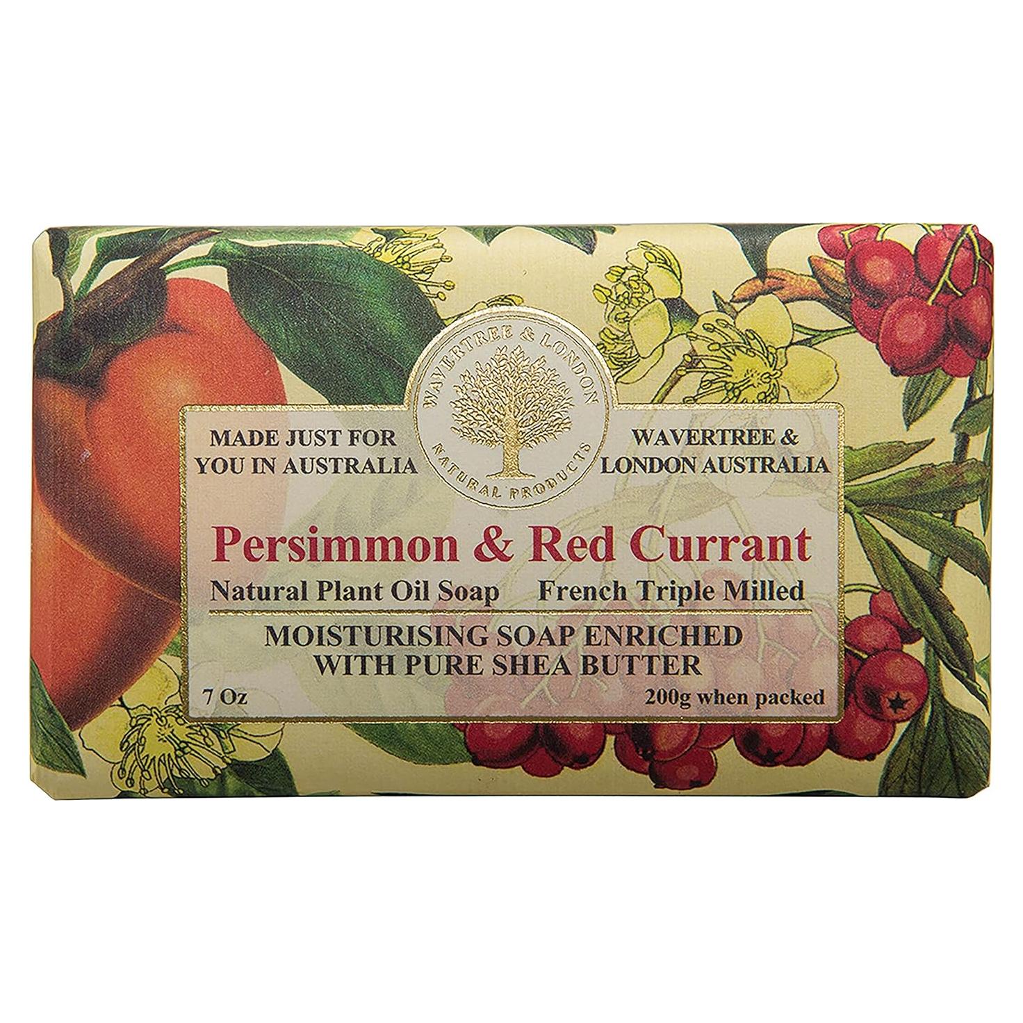 Jabones Naturales Wavertree & London Caqui y Grosella Roja 198g