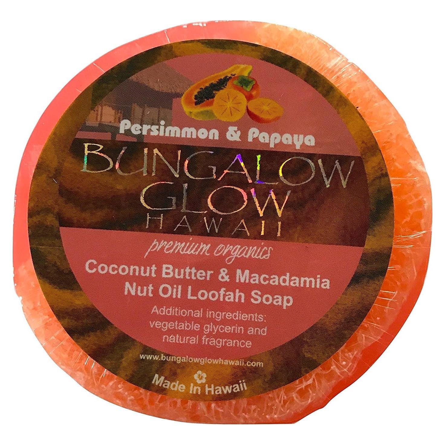Jabón de Loofah Bungalow Glow Hawaii 113g Persimón y Papaya