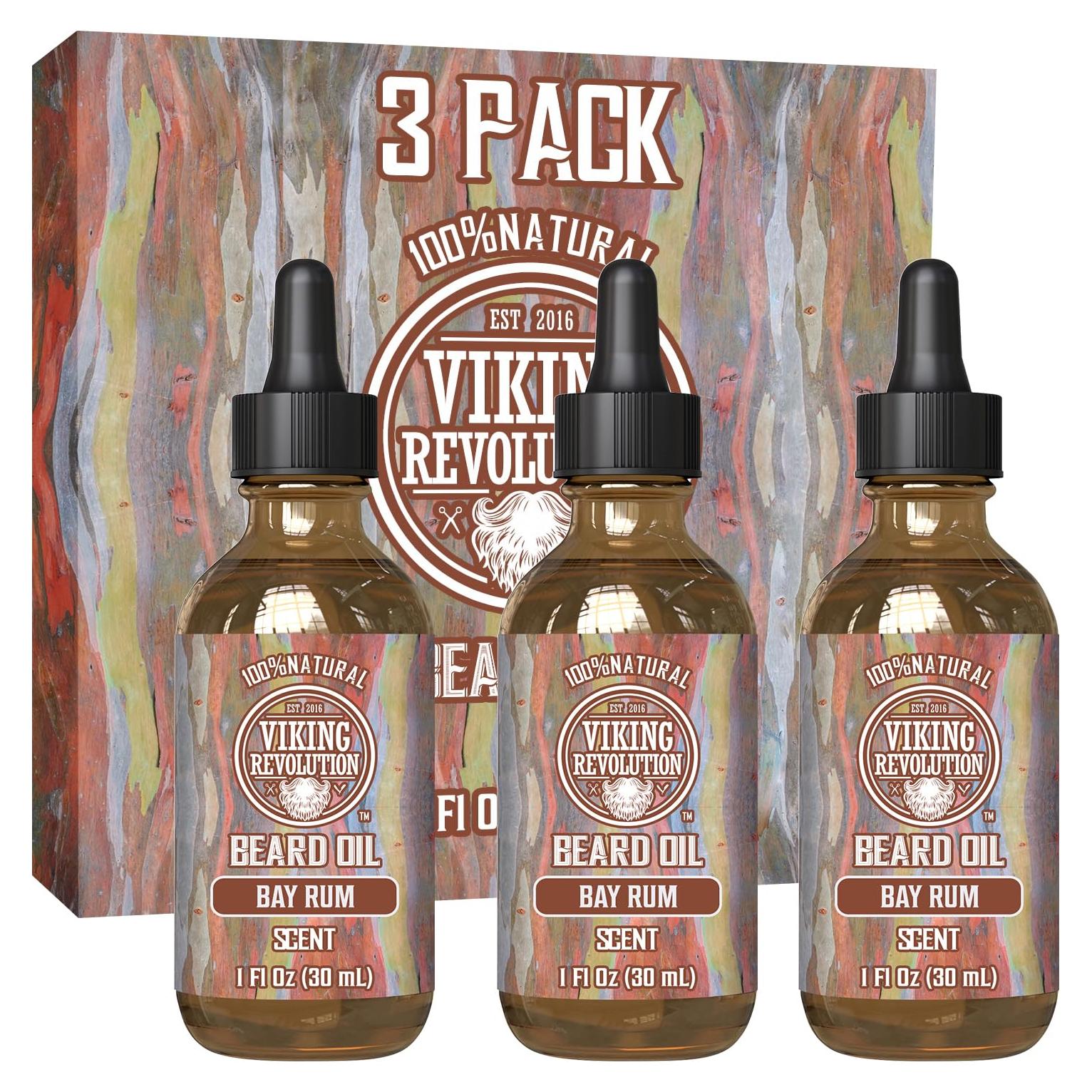 Aceite para Barba Bay Rum Viking Revolution 30 ml x3 - Natural