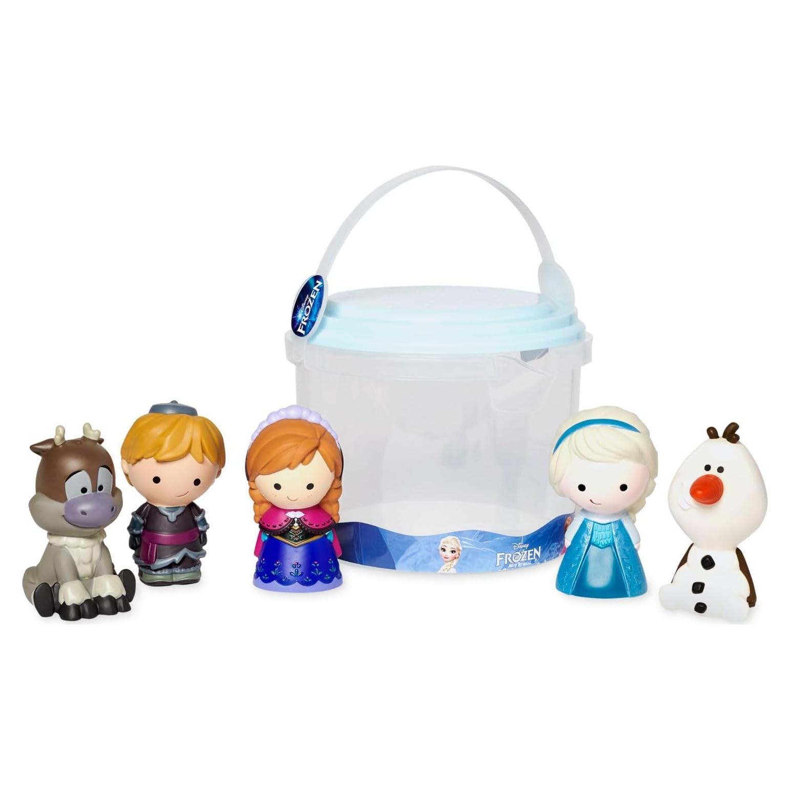 Juego de baño Frozen Disney - 5 figuras y balde colador