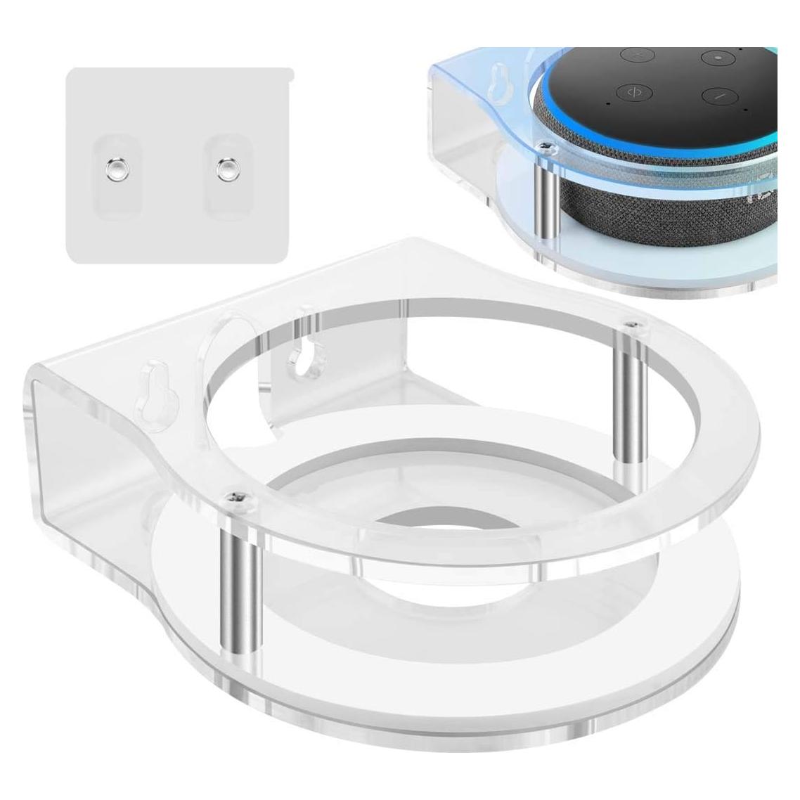Soporte de Pared Acrílico Geekria para Echo Dot 3ra Gen Transparente
