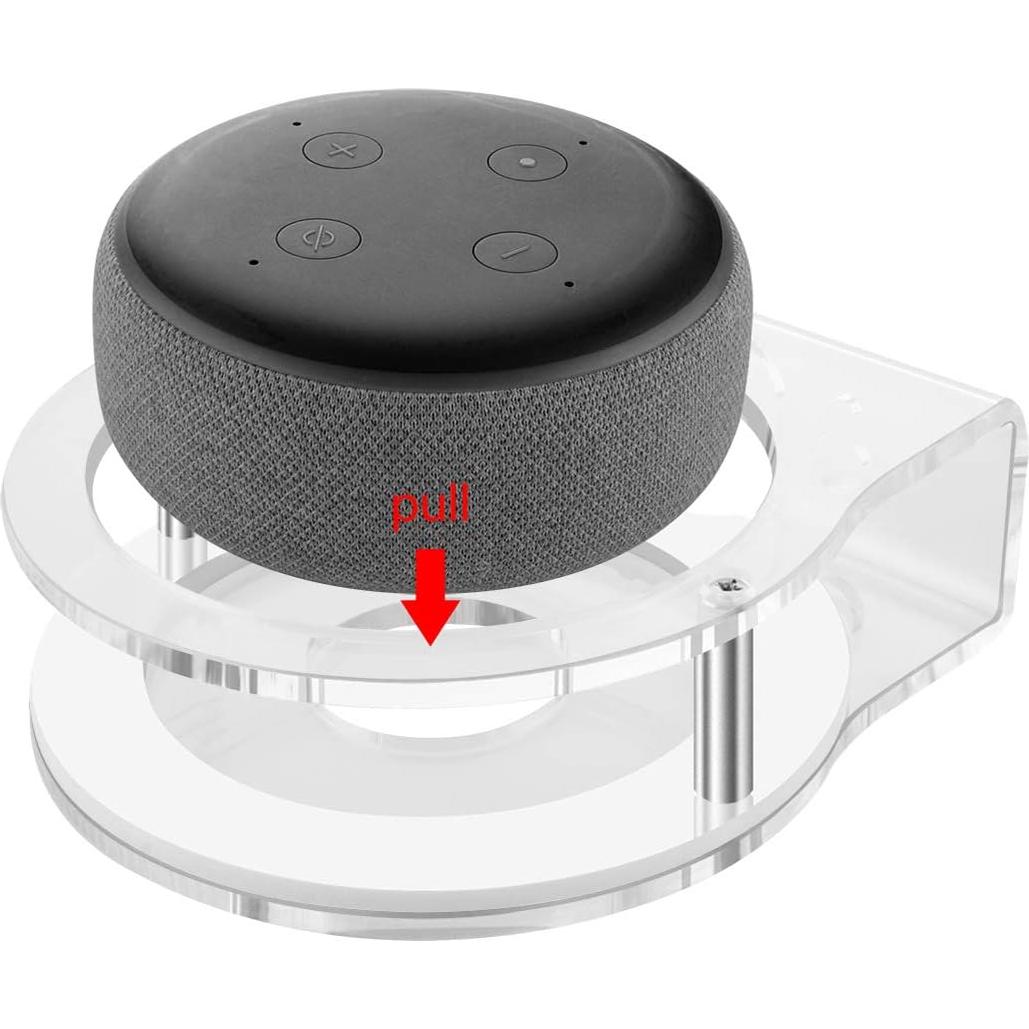 Soporte de Pared Acrílico Geekria para Echo Dot 3ra Gen Transparente