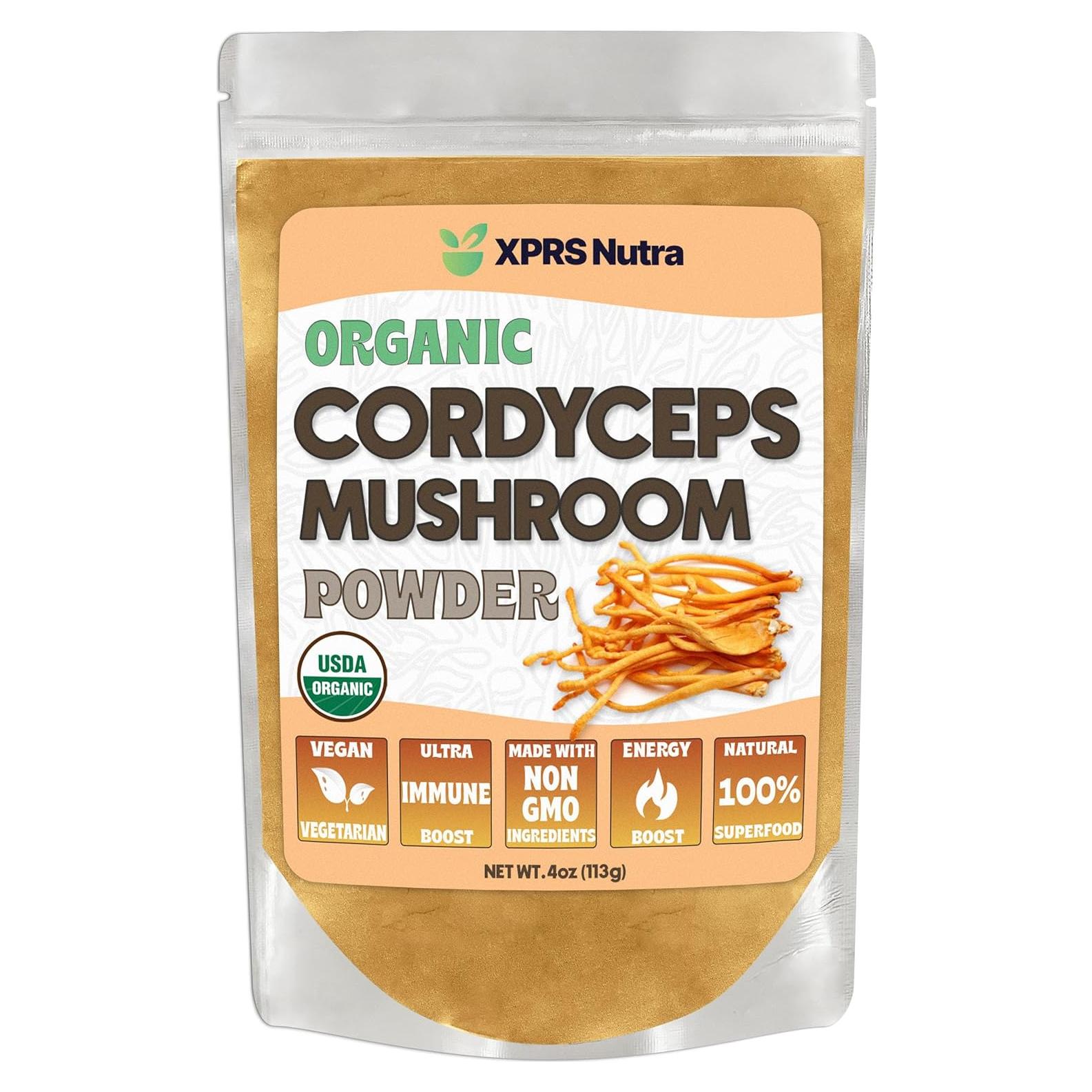 Polvo de Hongo Cordyceps Orgánico XPRS Nutra 113 g - Energía y Salud