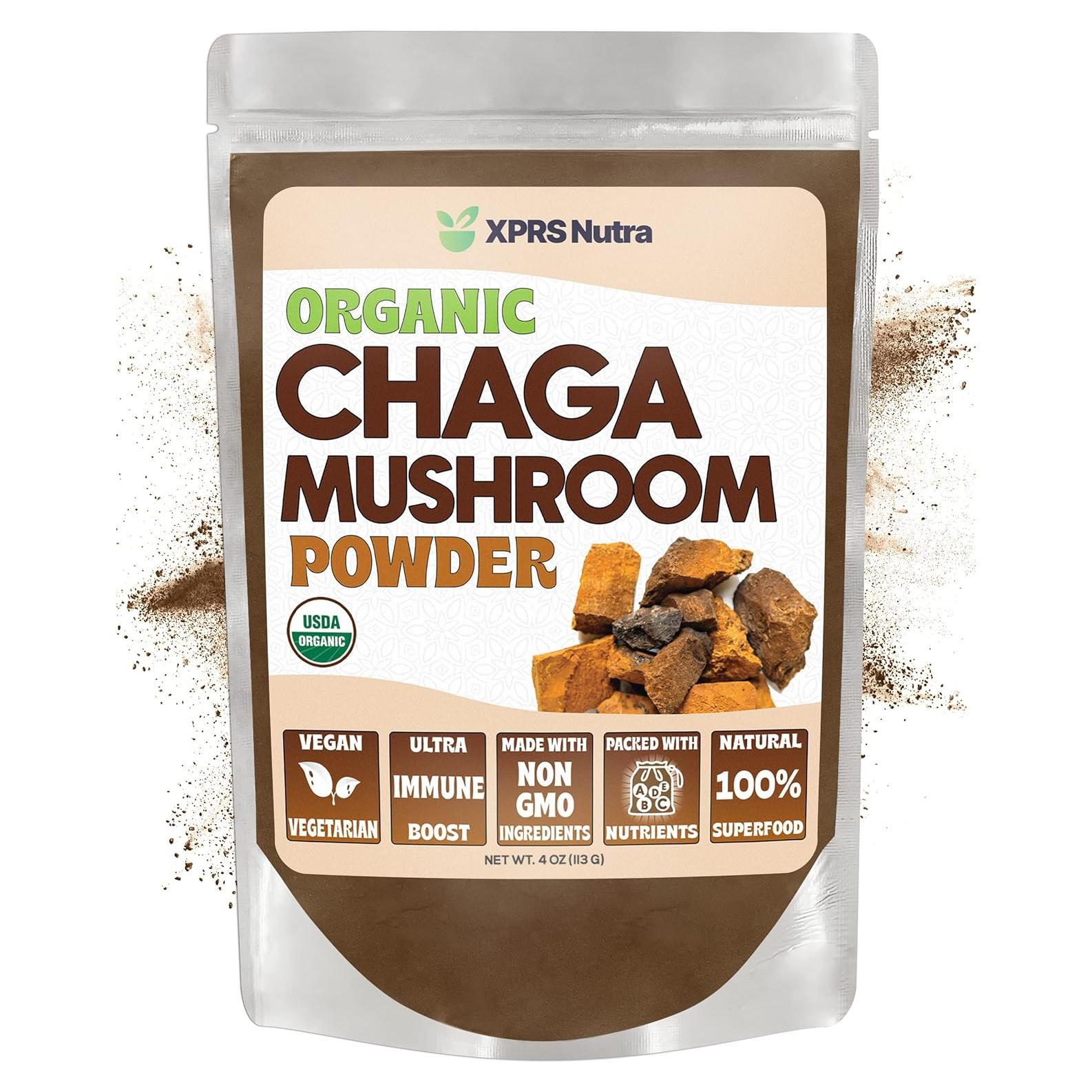 Polvo de Hongo Chaga Orgánico XPRS Nutra 113.4g - Superalimento