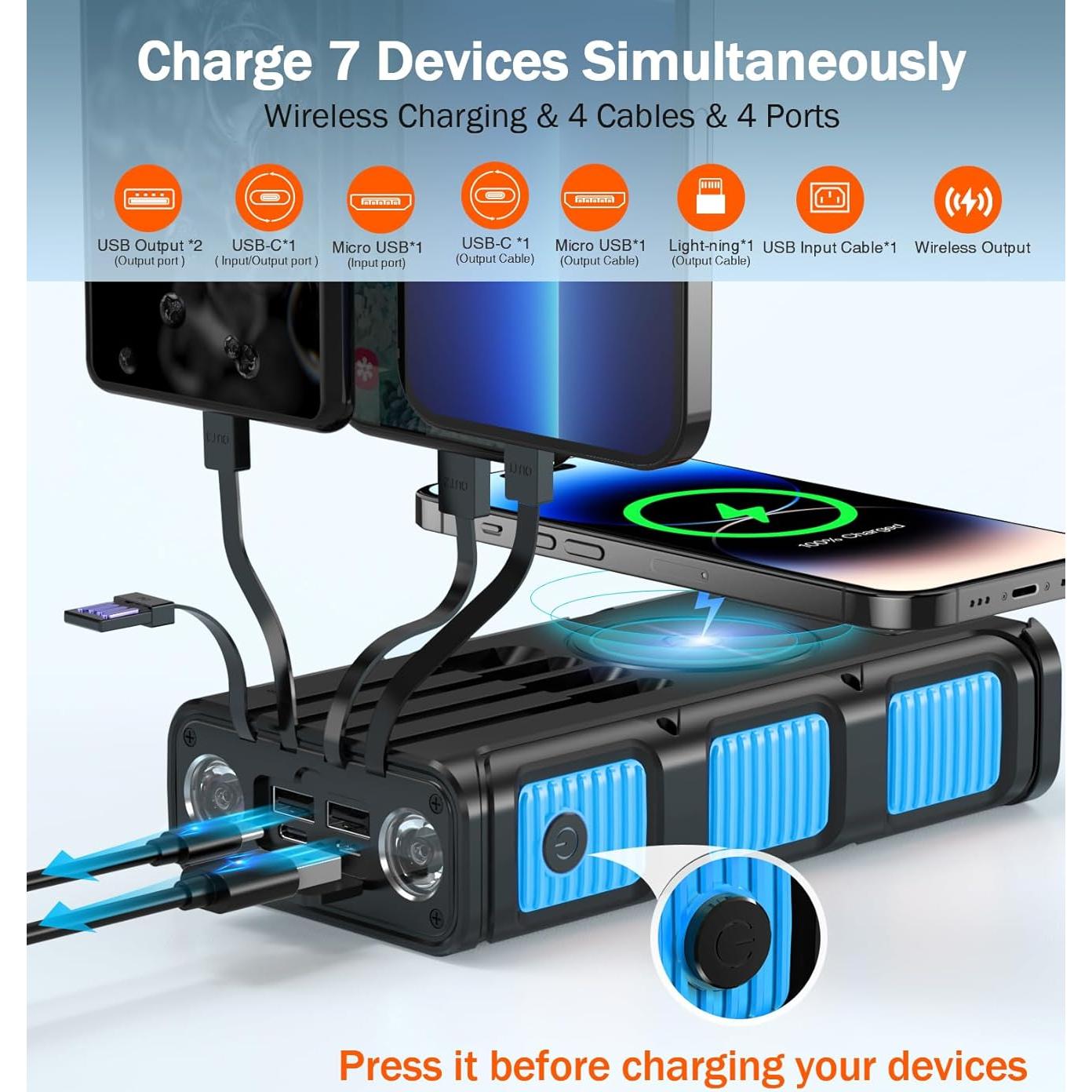 Banco de Energía GOODaaa 45800mAh Cargador Solar Inalámbrico