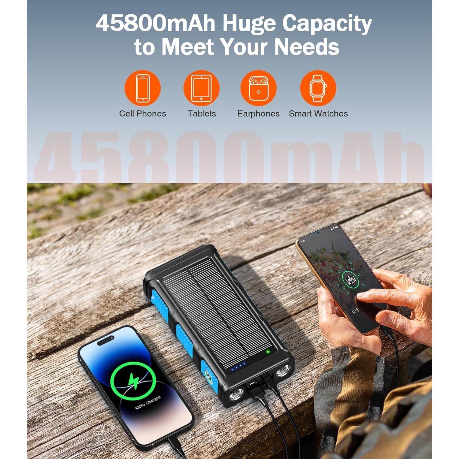 Banco de Energía GOODaaa 45800mAh Cargador Solar Inalámbrico