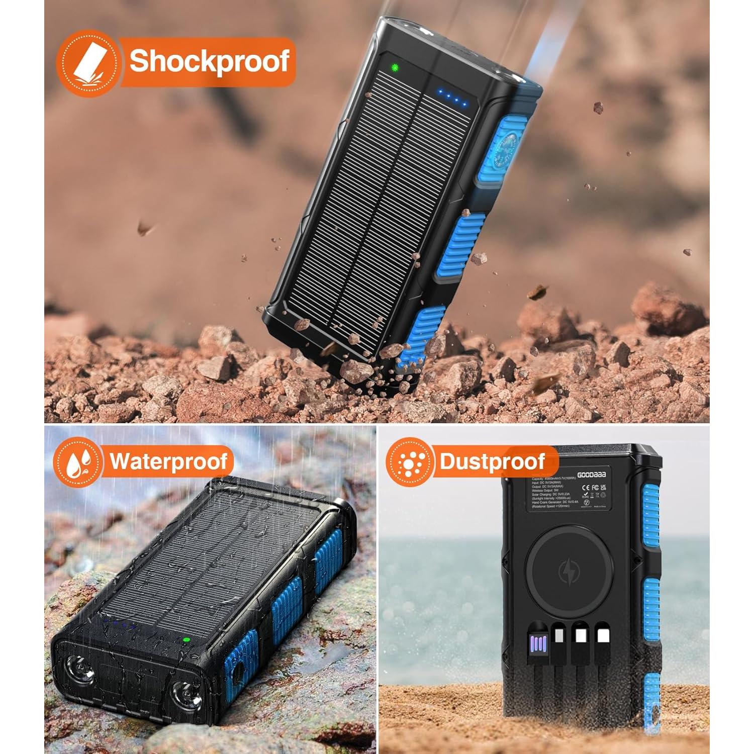 Banco de Energía GOODaaa 45800mAh Cargador Solar Inalámbrico