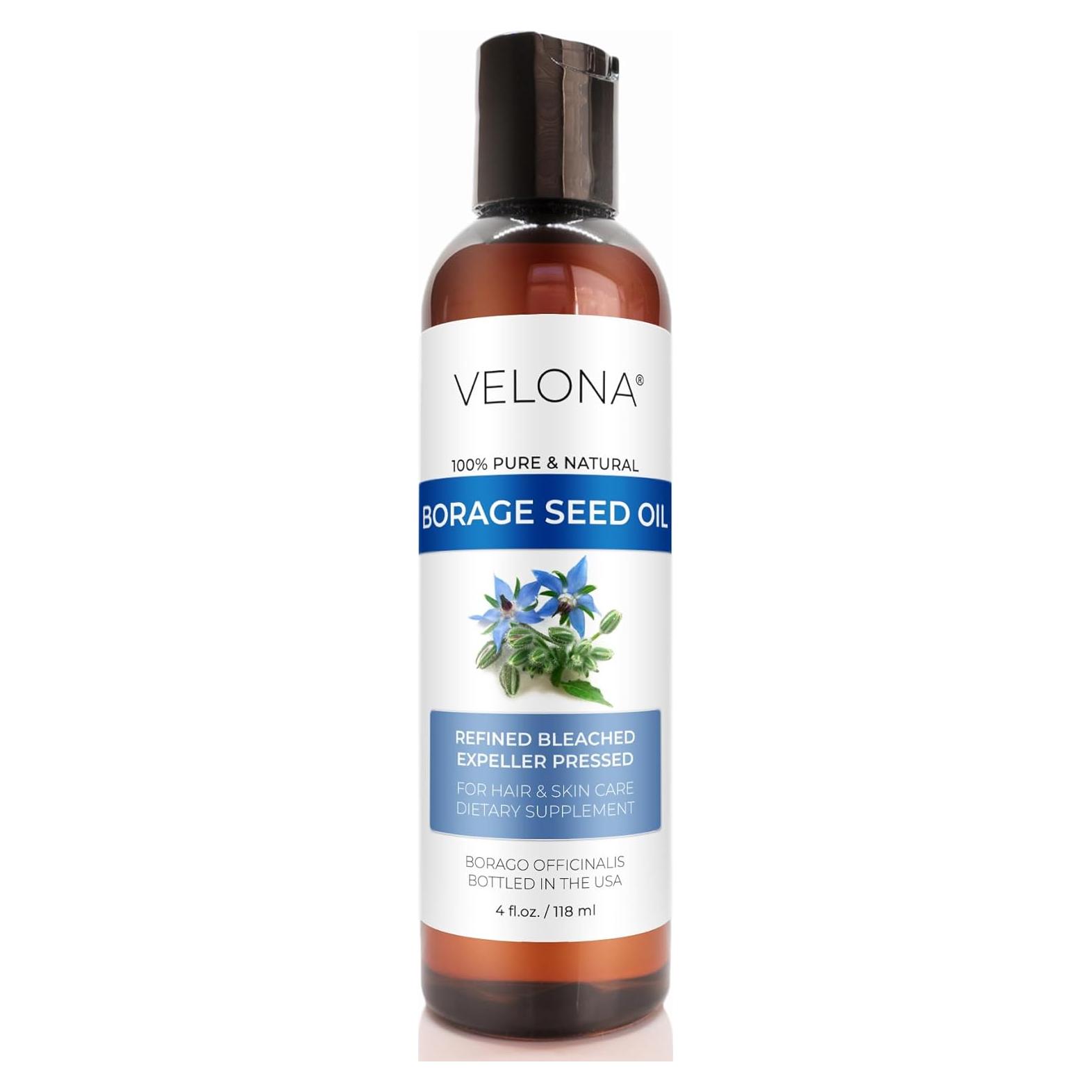Aceite de Semilla de Borraja Velona 118 ml 100% Puro y Natural