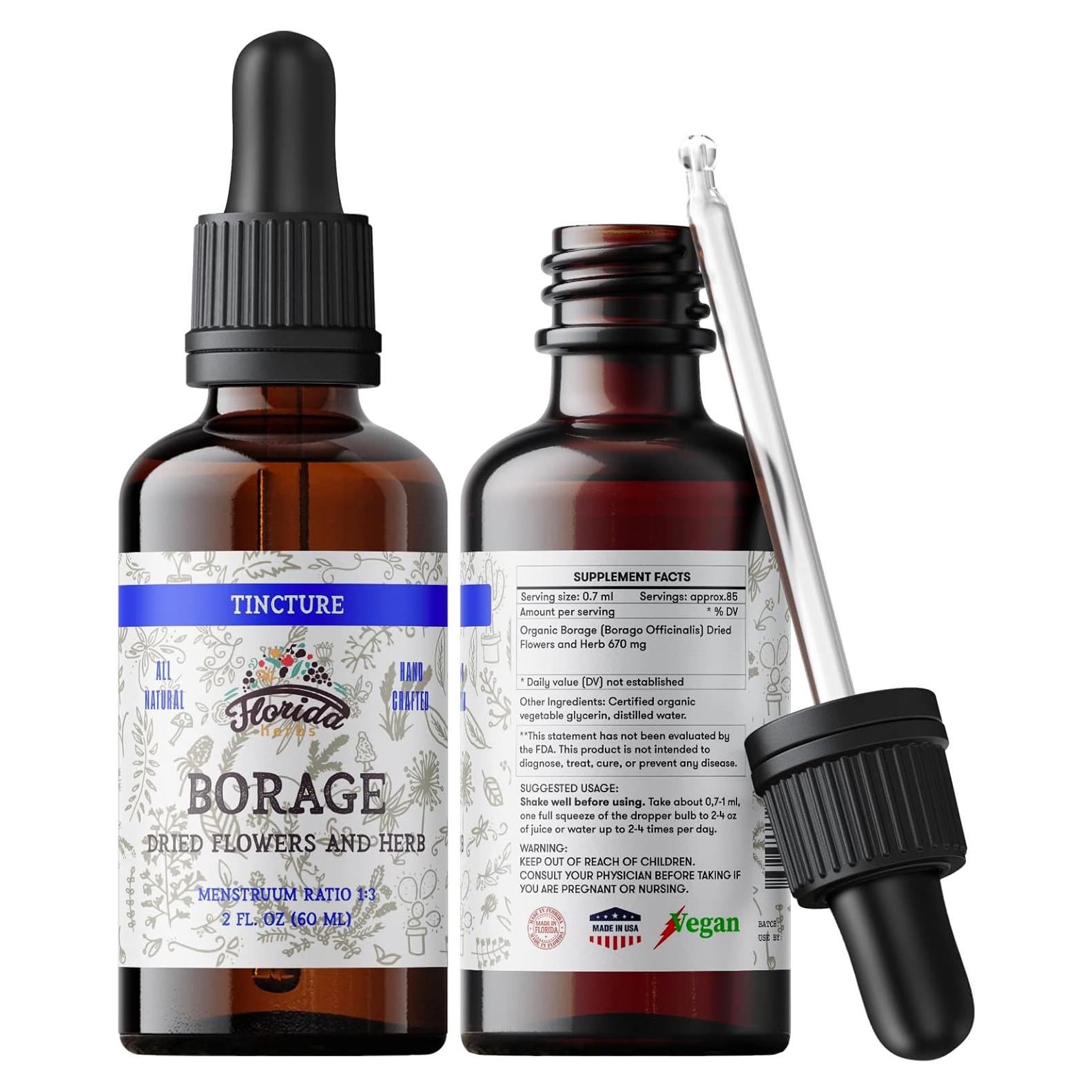 Extracto Líquido de Borraja Orgánica Florida Herbs 700 mg 60 ml