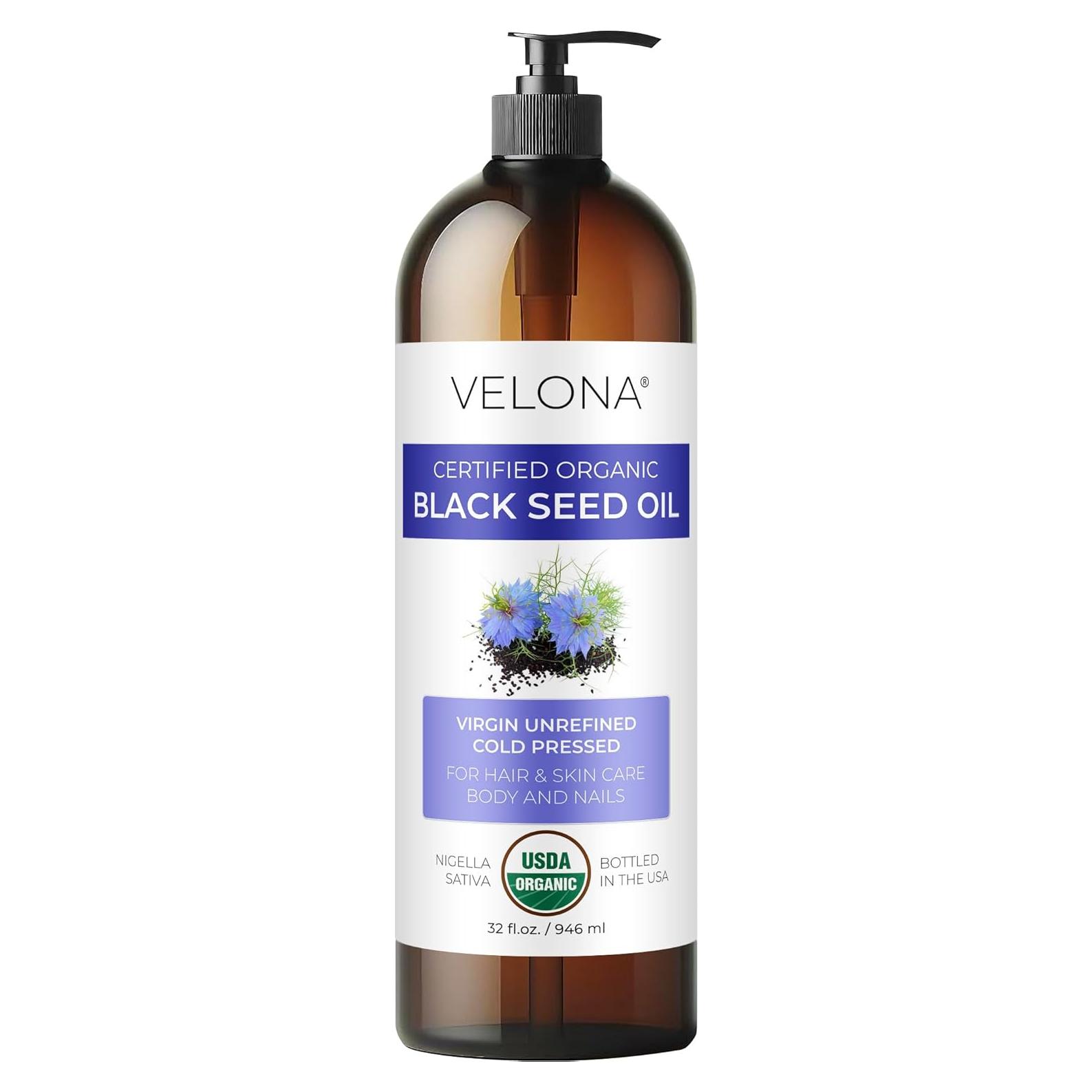 Aceite de Semilla Negra Orgánico Velona 946 ml - 100% Puro y Natural