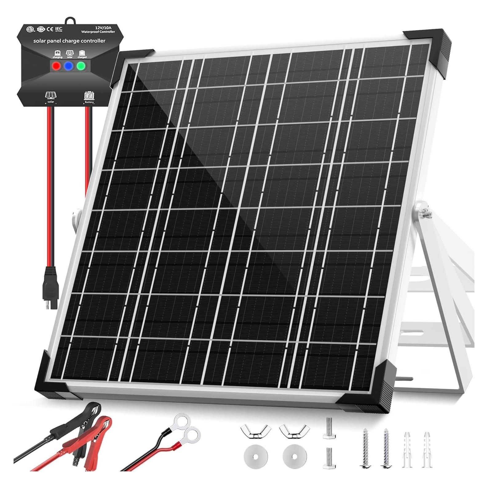 Kit Panel Solar 20W 12V Voltset con Controlador y Soporte