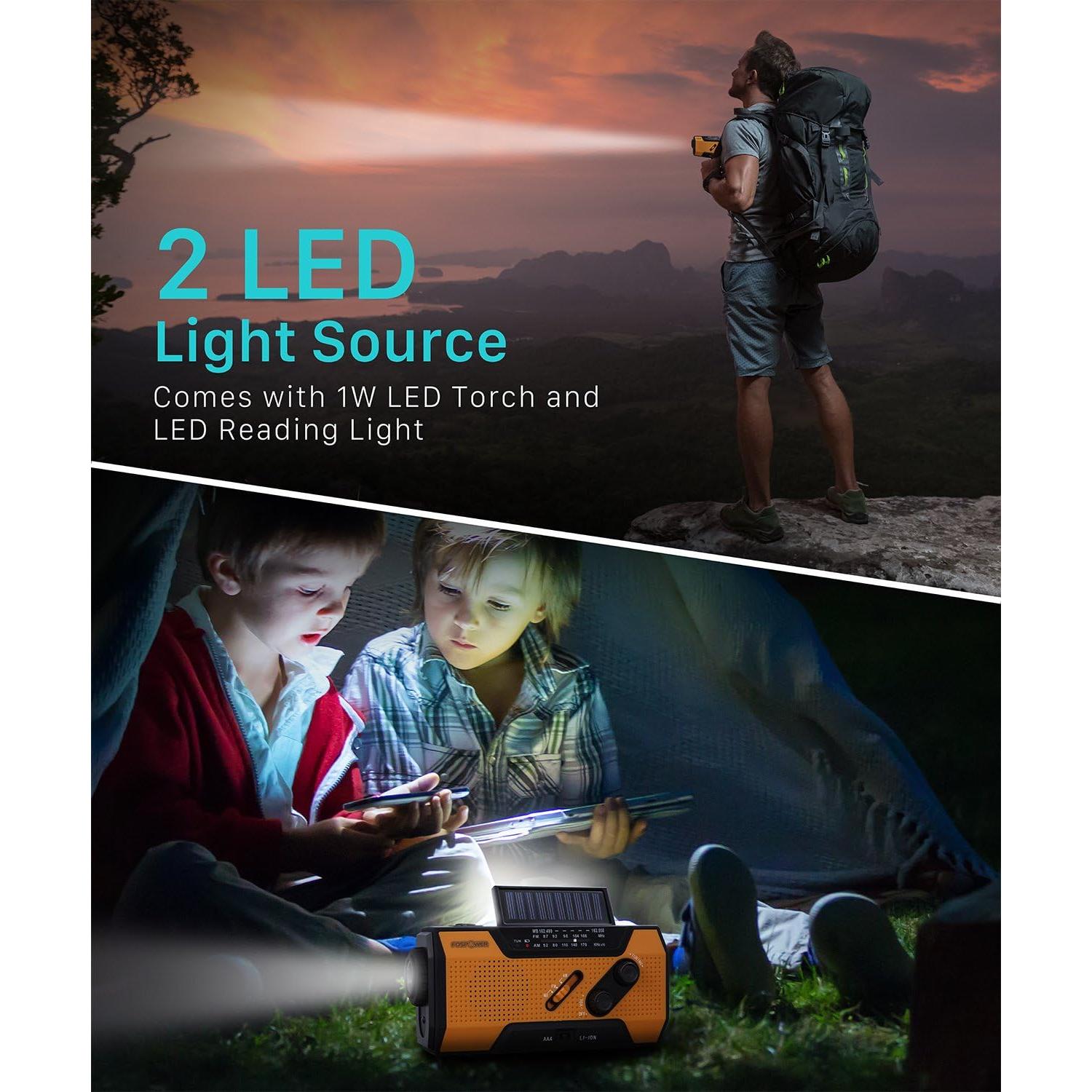 Radio Meteorológica FosPower A1 NOAA/AM/FM con Banco de Poder