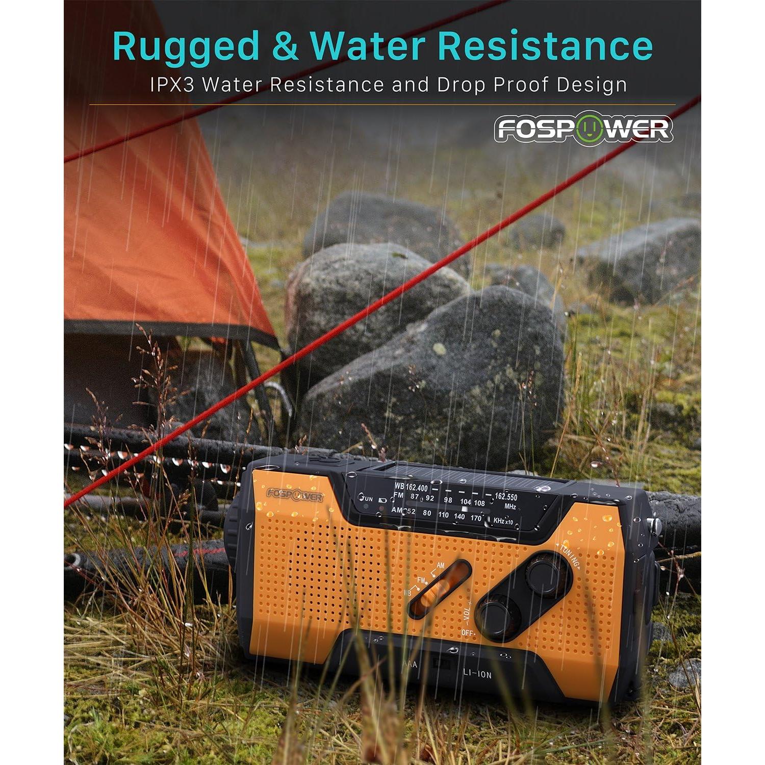 Radio Meteorológica FosPower A1 NOAA/AM/FM con Banco de Poder