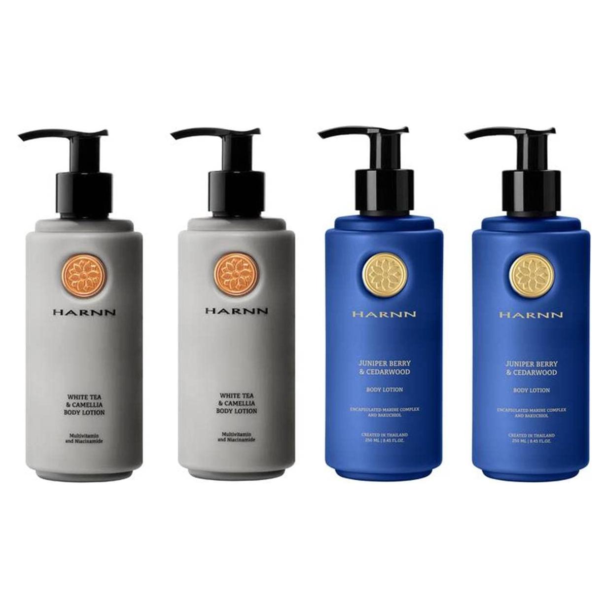 Conjunto de Loción Corporal HARNN - Té Blanco y Bayas de Enebro 2x250ml