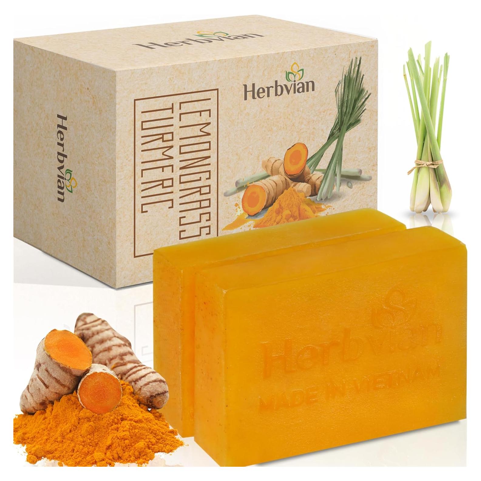 Jabón Natural de Cúrcuma y Hierba Limón Herbvian - 200g