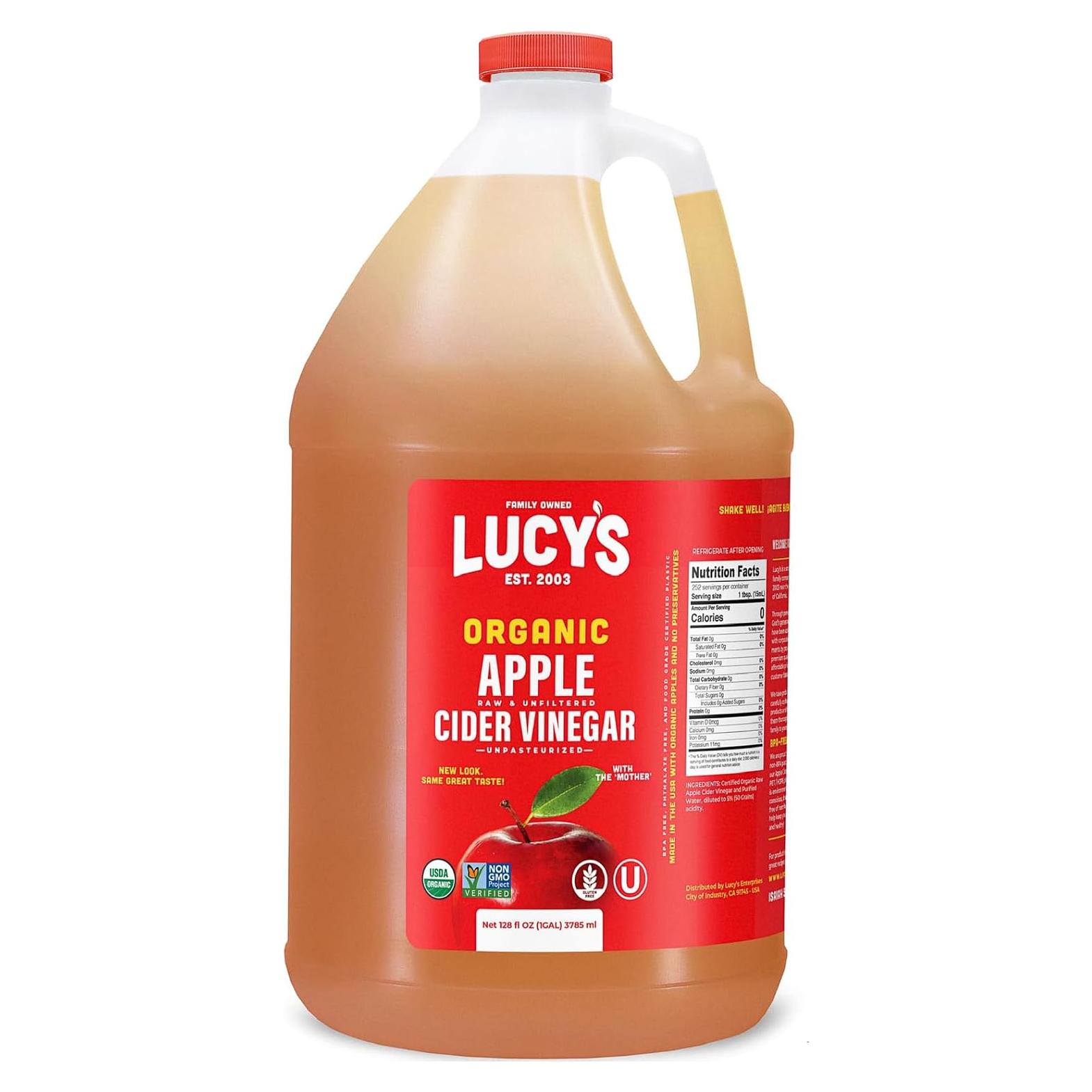 Vinagre de Sidra de Manzana Orgánico Lucy 128 Oz con la Madre