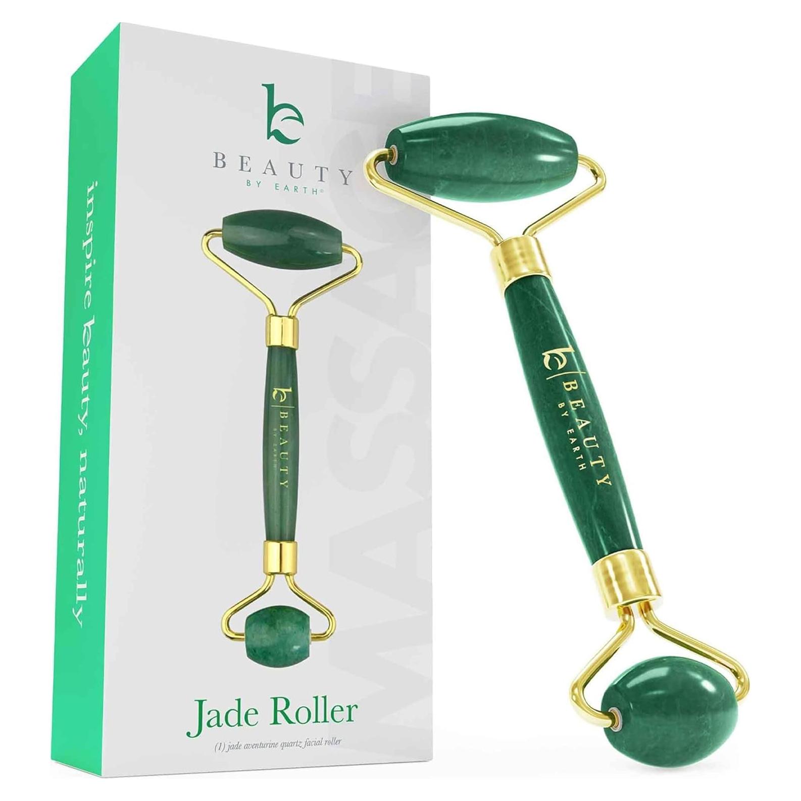 Rodillo de Jade Beauty by Earth para Cuidado Facial 7.6x4.5cm