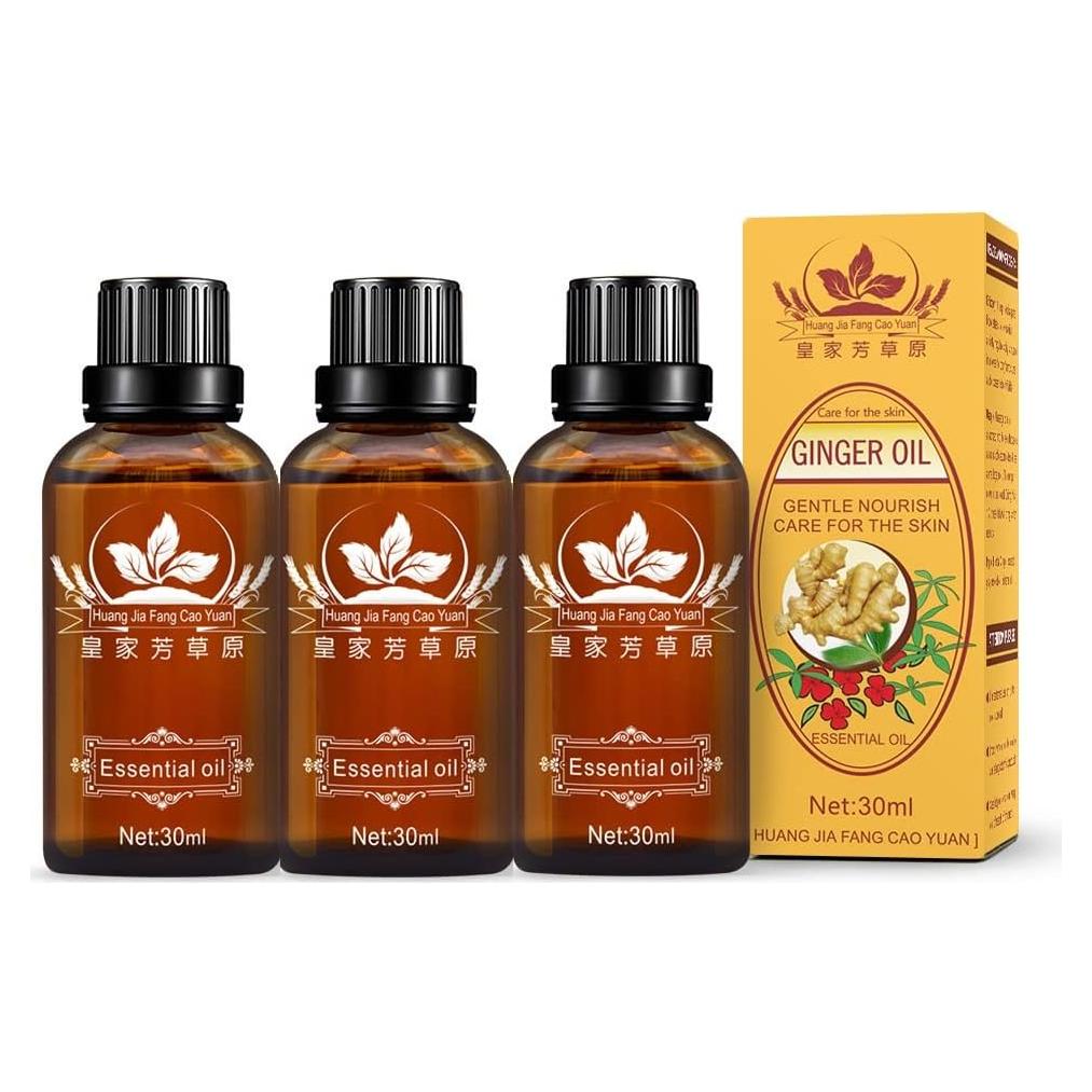 Paquete de 3 Aceites de Masaje de Jengibre HuaQing 90ml