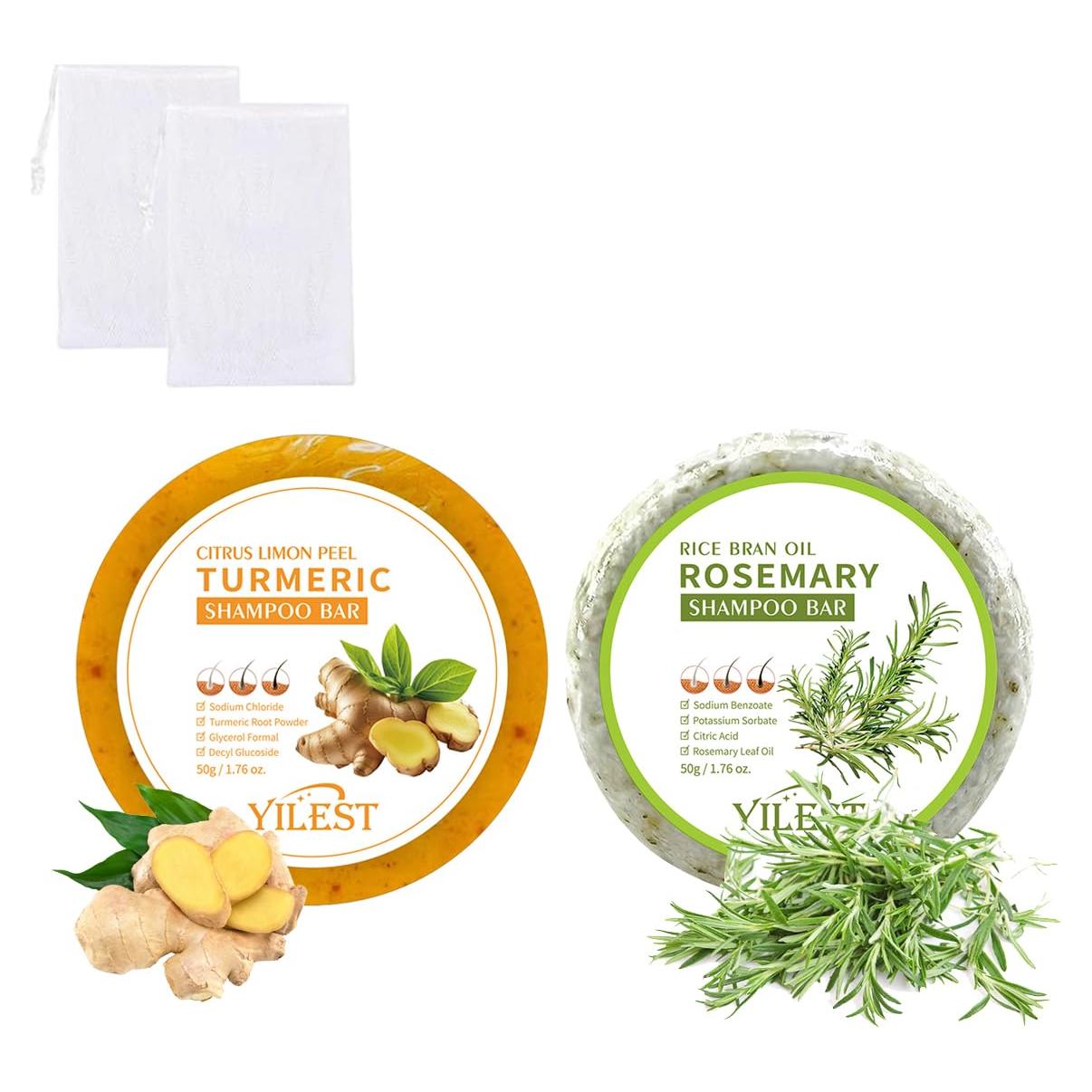 Barra de Champú Sólido YILEST Romero y Jengibre 2 PCS