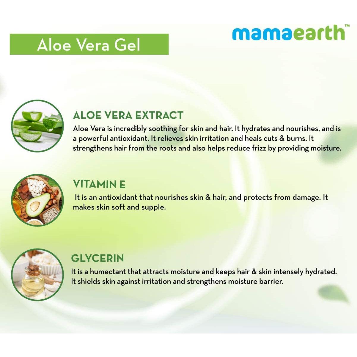 Gel de Aloe Vera Mamaearth 300ml | Hidratante Piel y Cabello