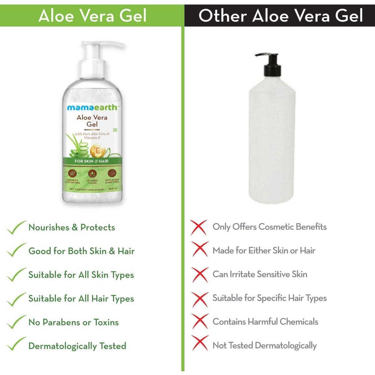 Gel de Aloe Vera Mamaearth 300ml | Hidratante Piel y Cabello