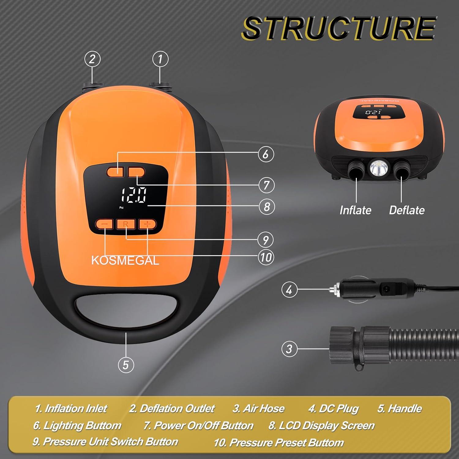 Bomba Eléctrica SUP Kosmegal KSG-0206 20PSI Automática