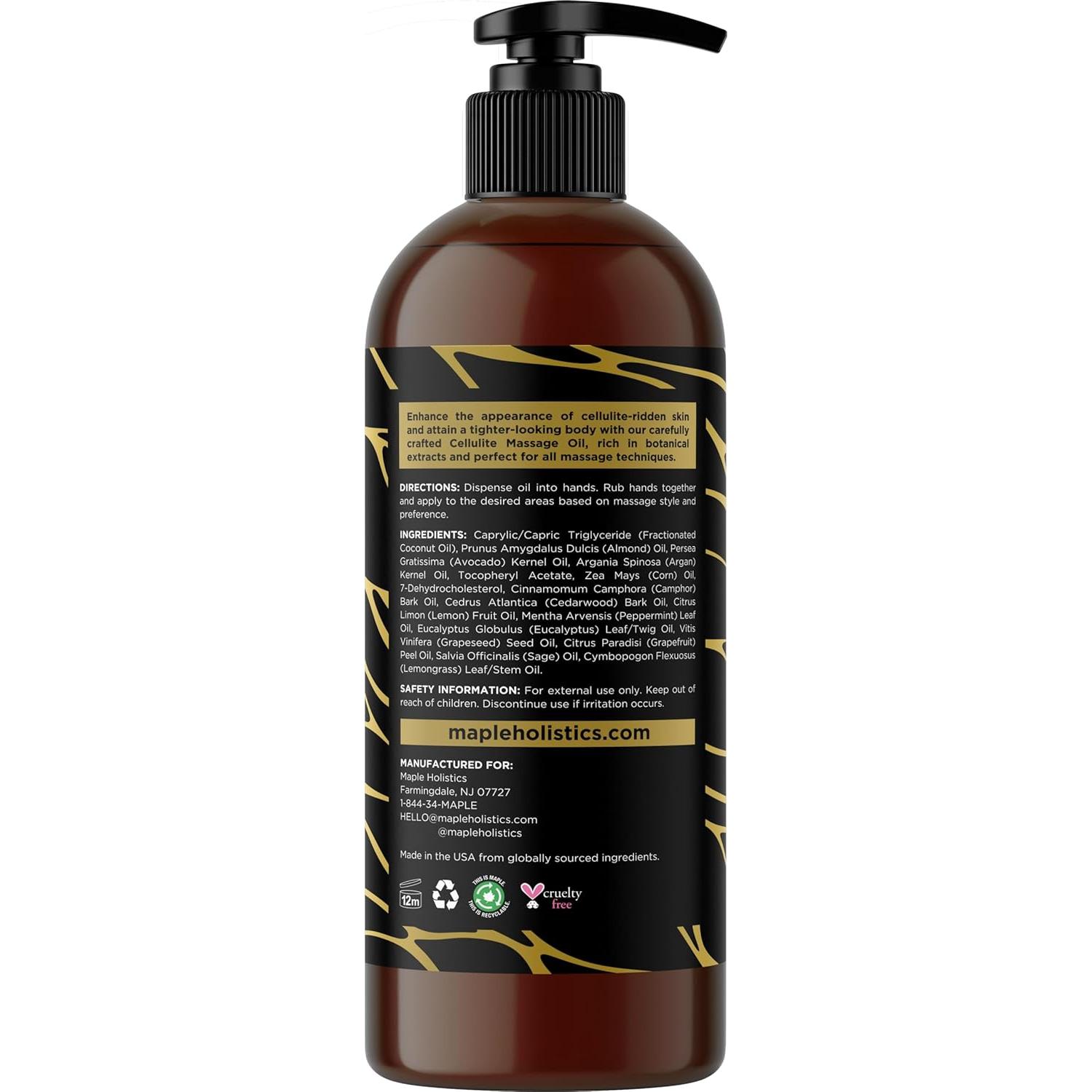 Aceite de Masaje Anticelulitis Maple Holistics 248g - Reafirmante