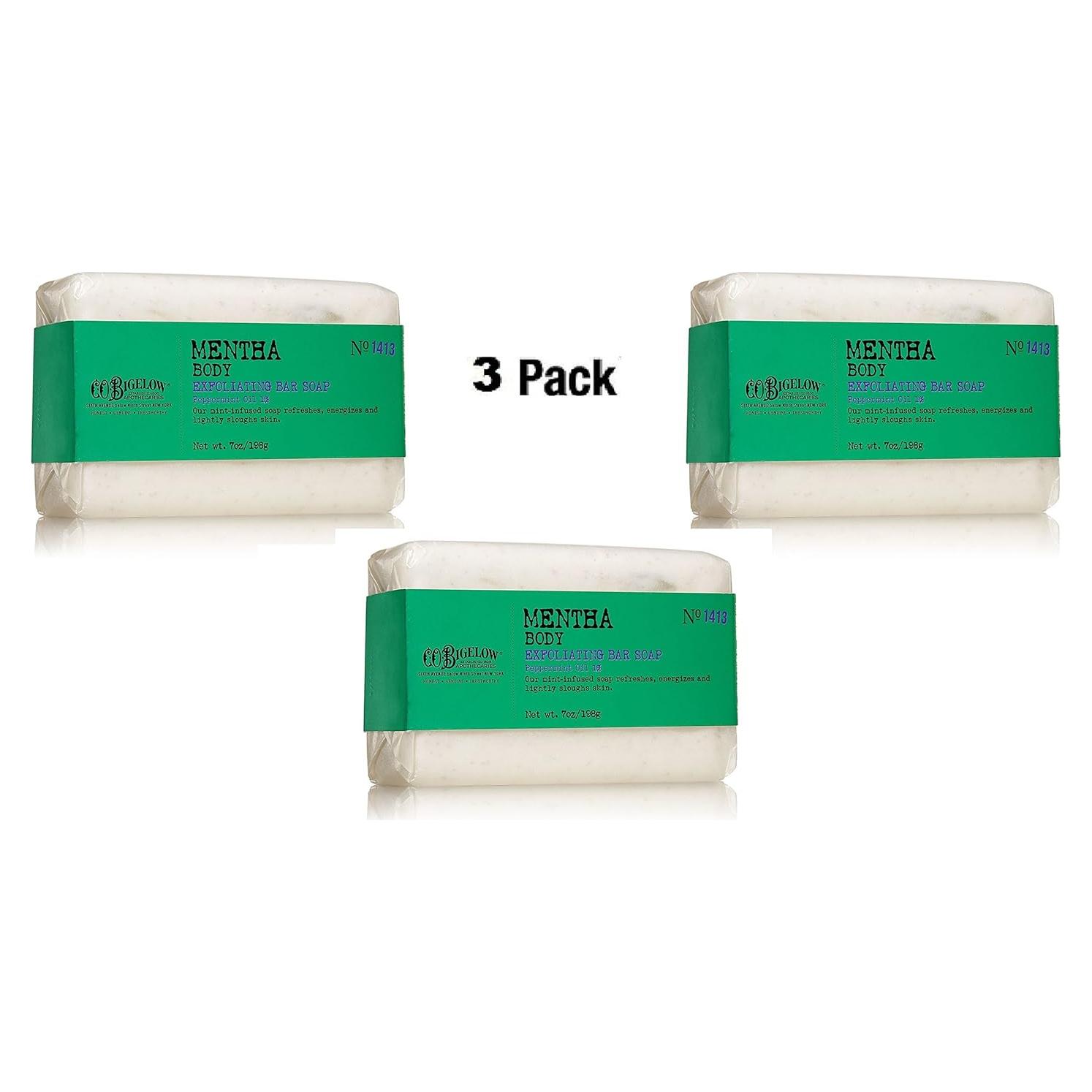 Lote de 3 Jabones Exfoliantes Mentha C.O. Bigelow 198 g