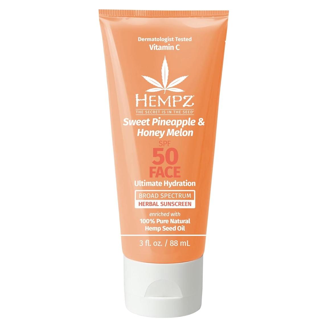 Protector Solar Facial Herbal Hempz Piña Dulce y Melón 85 g SPF 50