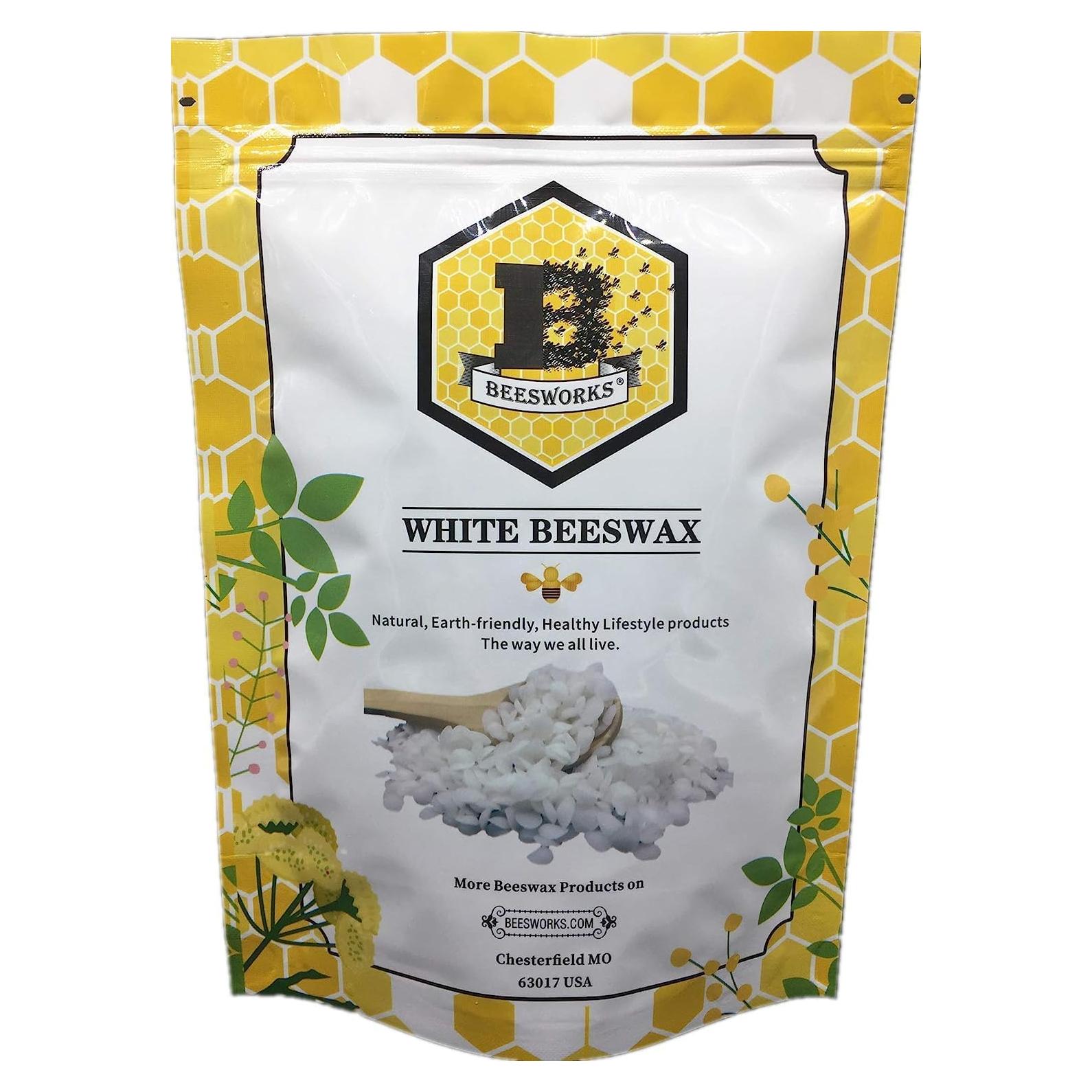 Pellets de Cera de Abeja Blanca Beesworks 450g Grado Cosmético