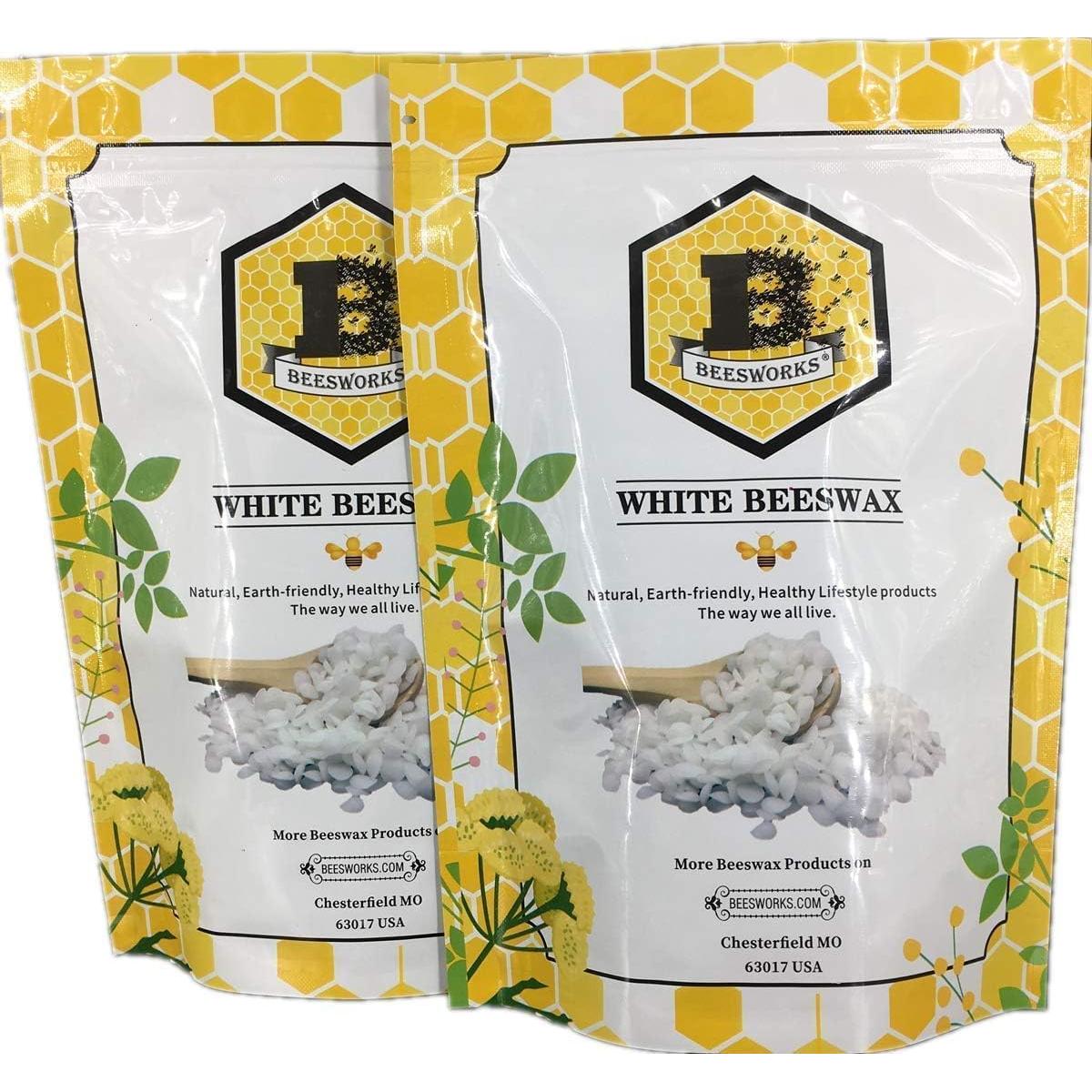 Pellets de Cera de Abeja Blanca Beesworks 450g Grado Cosmético