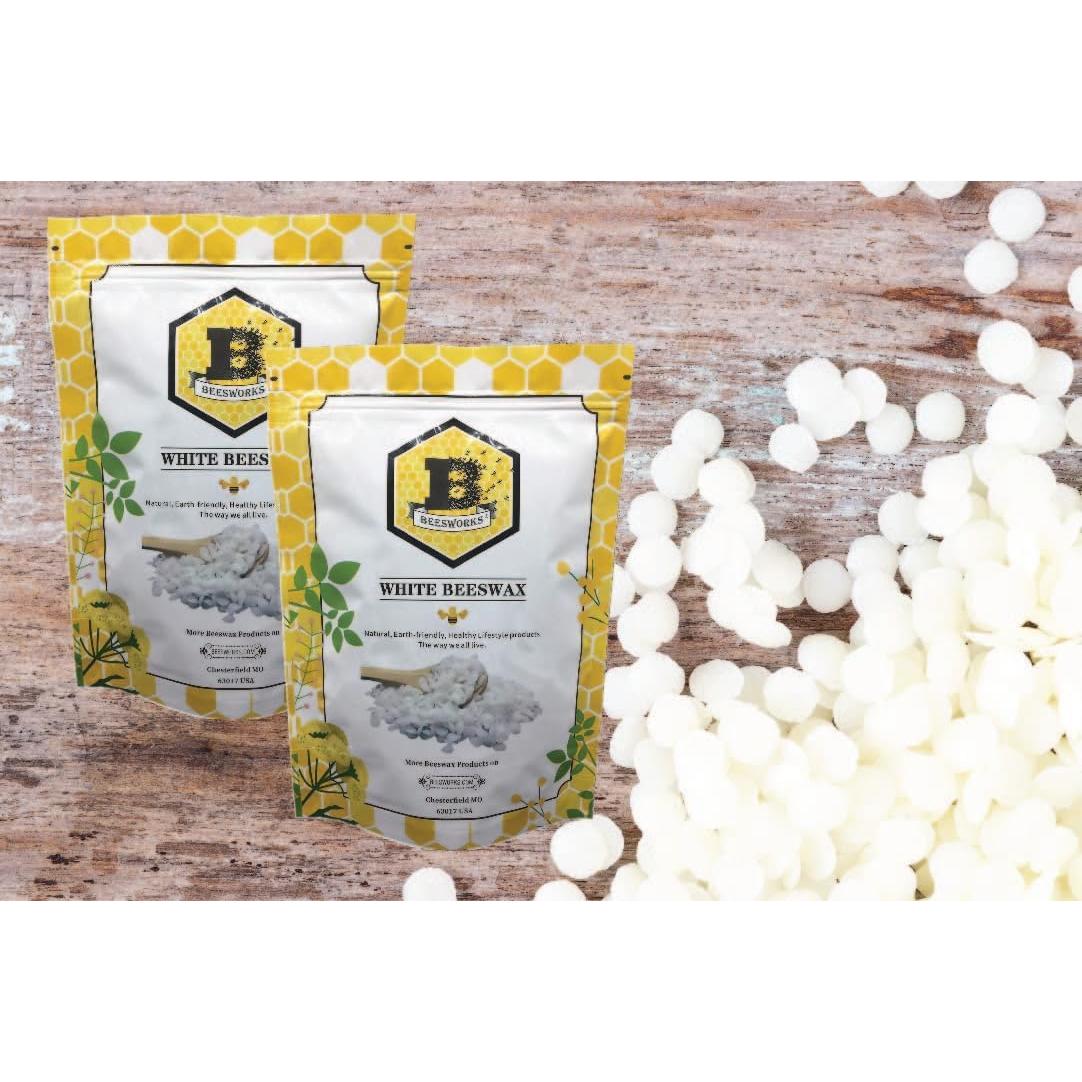 Pellets de Cera de Abeja Blanca Beesworks 450g Grado Cosmético