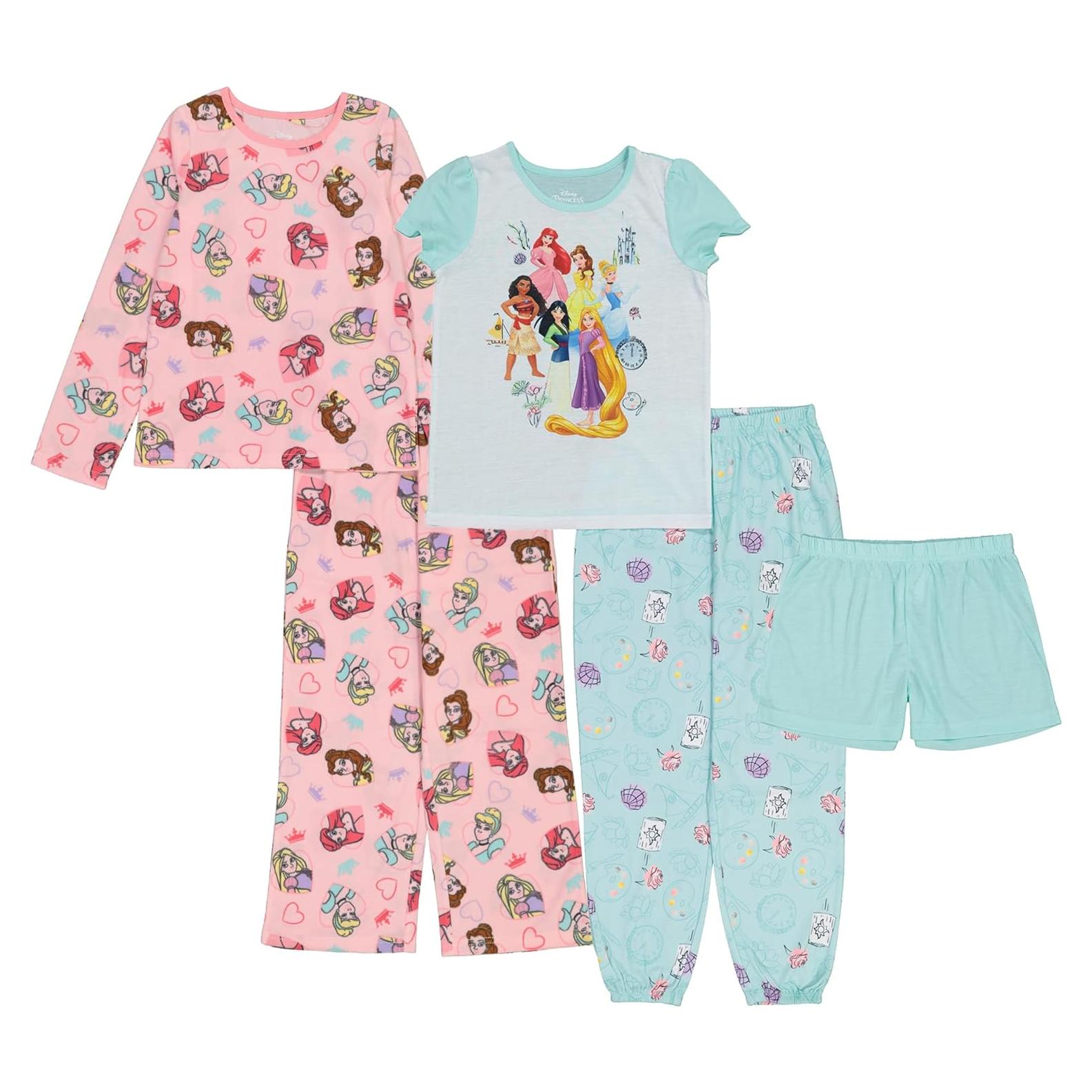 Pijamas Disney Niñas 5 Piezas Suaves y Bonitos