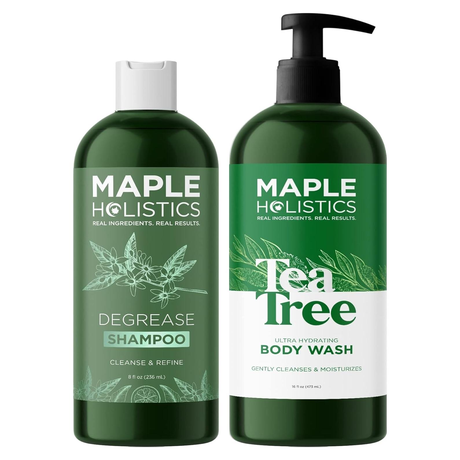 Juego de Gel de Ducha y Champú Maple Holistics - Hidratante y Aclarador
