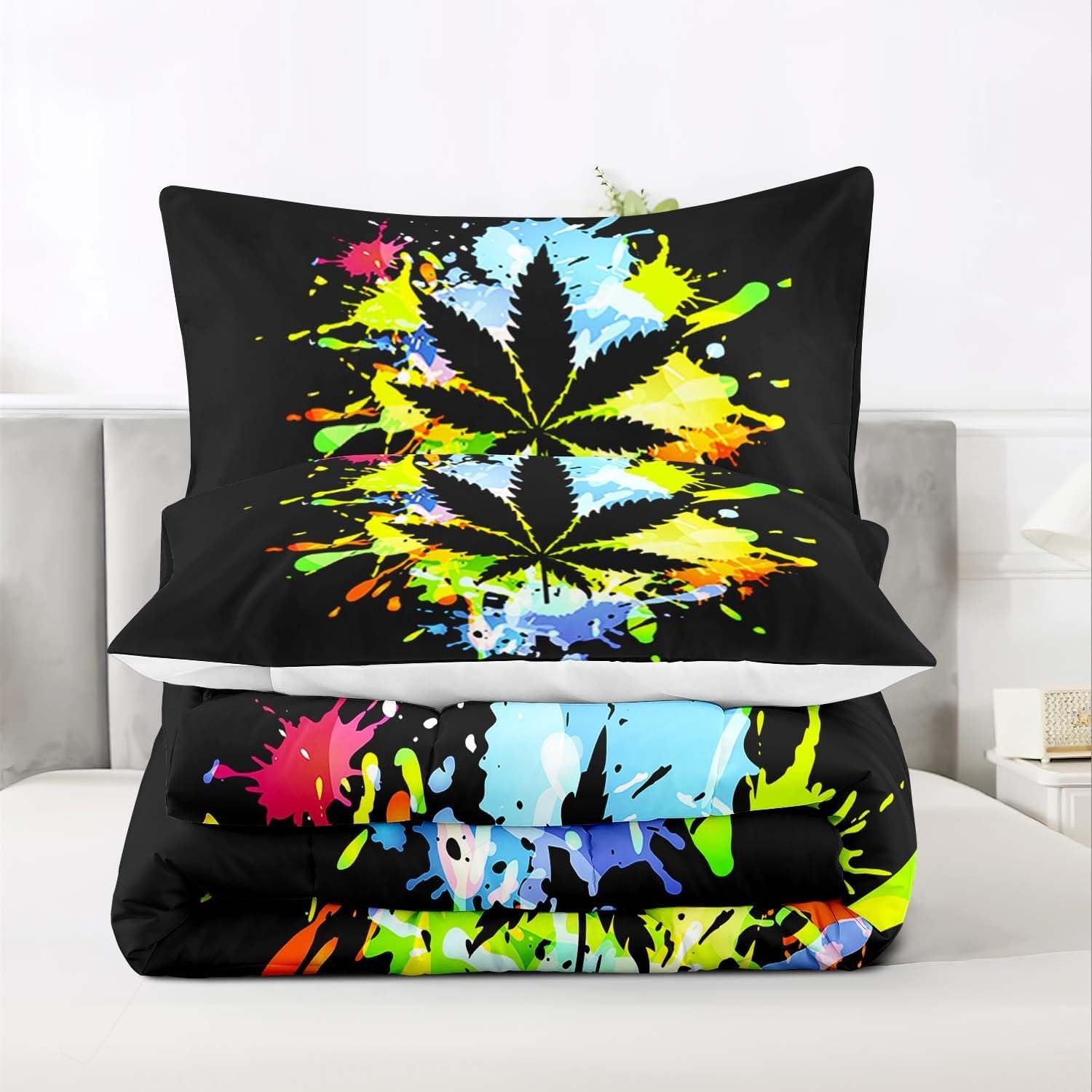 Juego de Edredón Queen Raphus cucullatus Hojas de Cáñamo