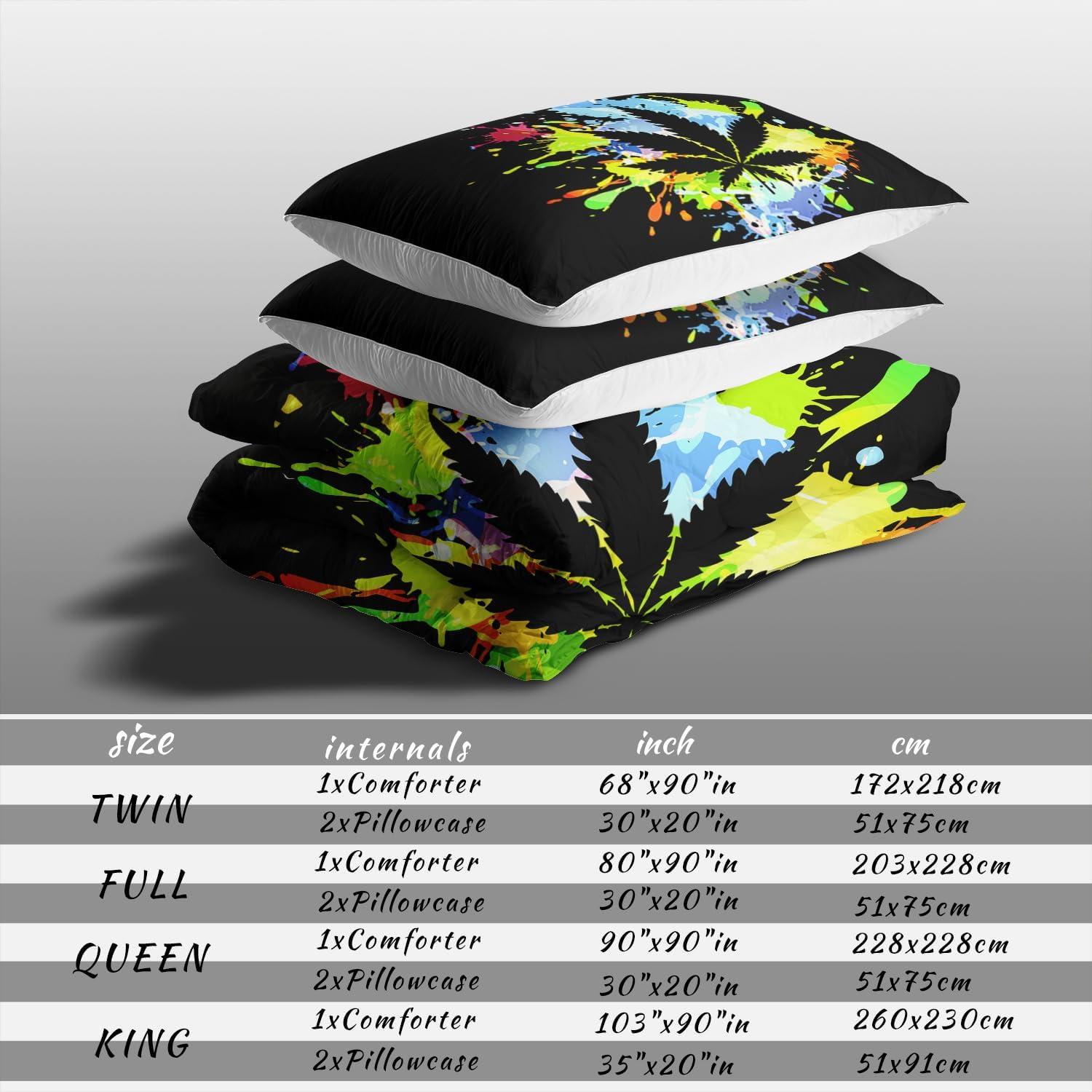 Juego de Edredón Queen Raphus cucullatus Hojas de Cáñamo