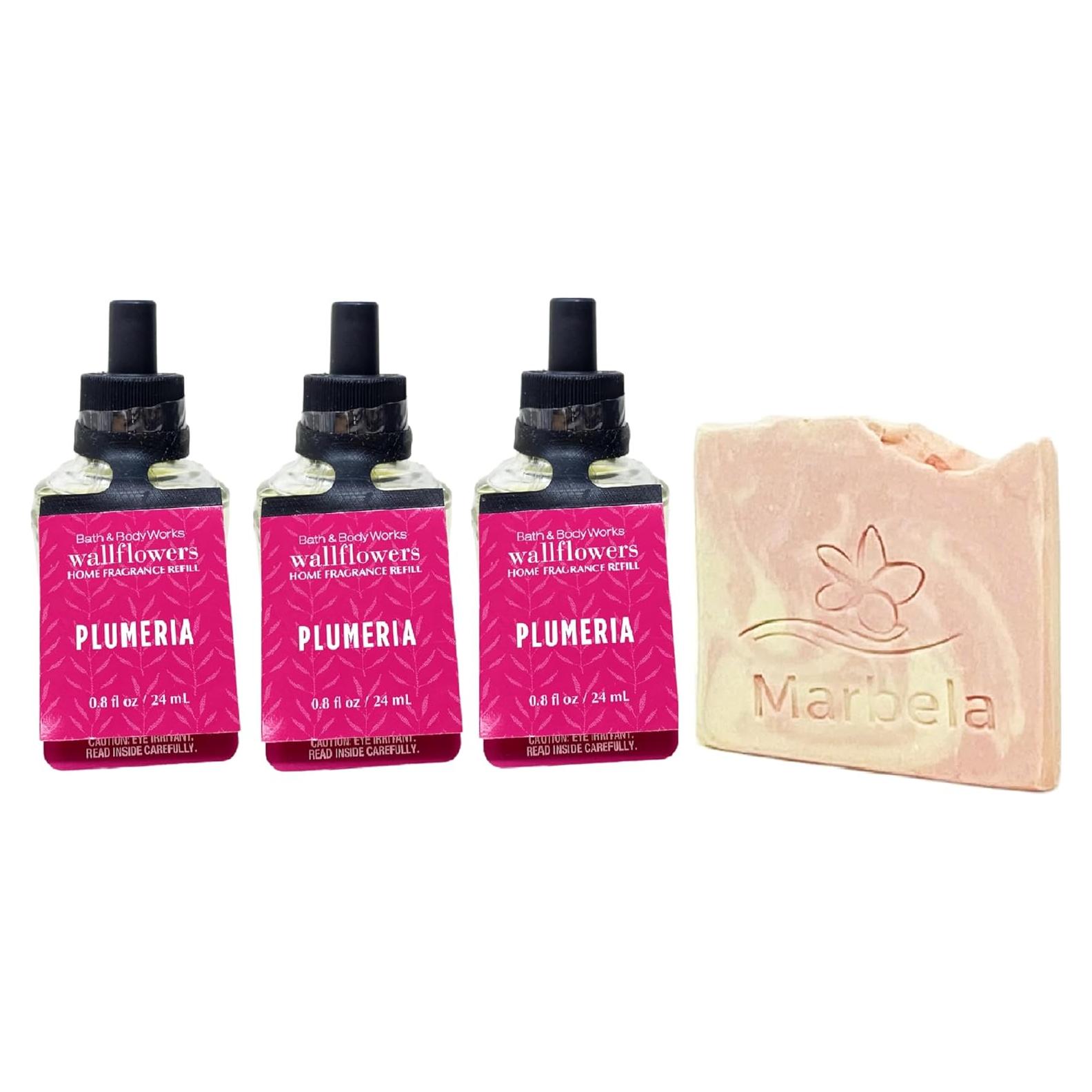 Recarga Fragancia Plumeria Bath & Body Works + Jabón Marbela