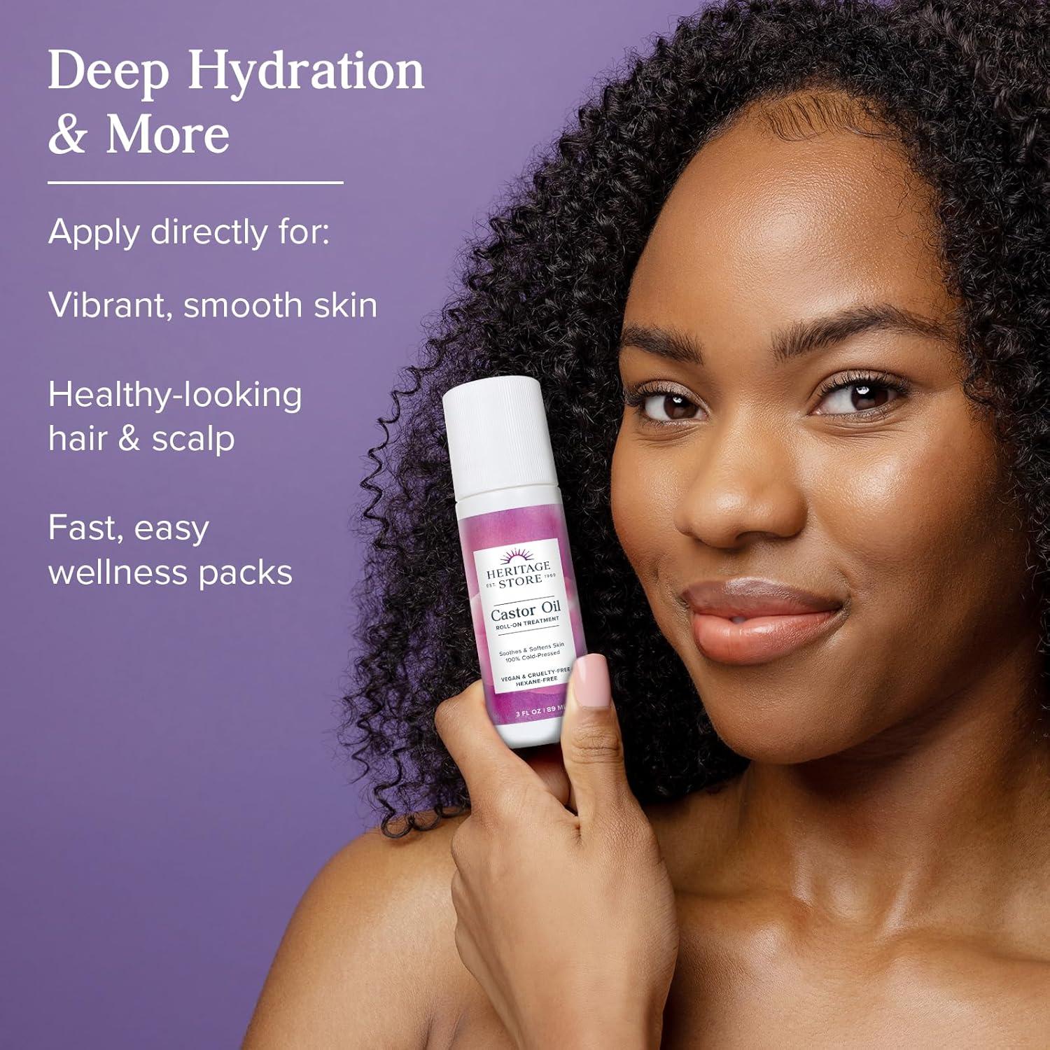 Aceite de Ricino Roll On Heritage Store 85g - Hidratación Piel y Cabello